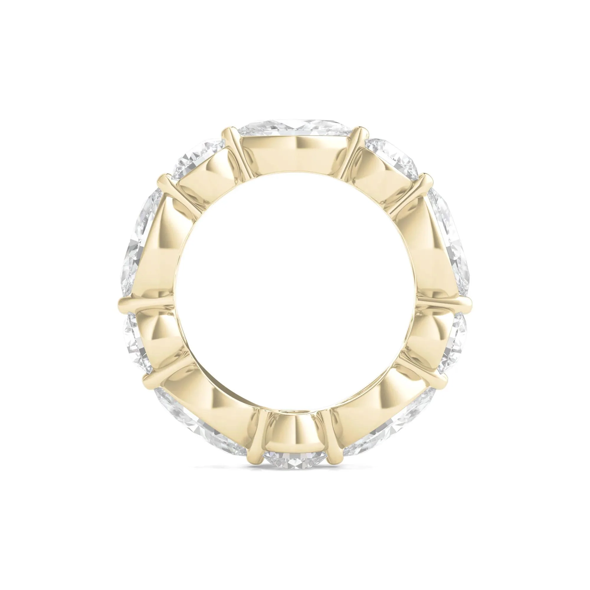 5 CT. Tw. Marquise and Round-Cut Lab Grown Diamond Eternity Band Ring 14K Yellow Gold Size 9 2mm