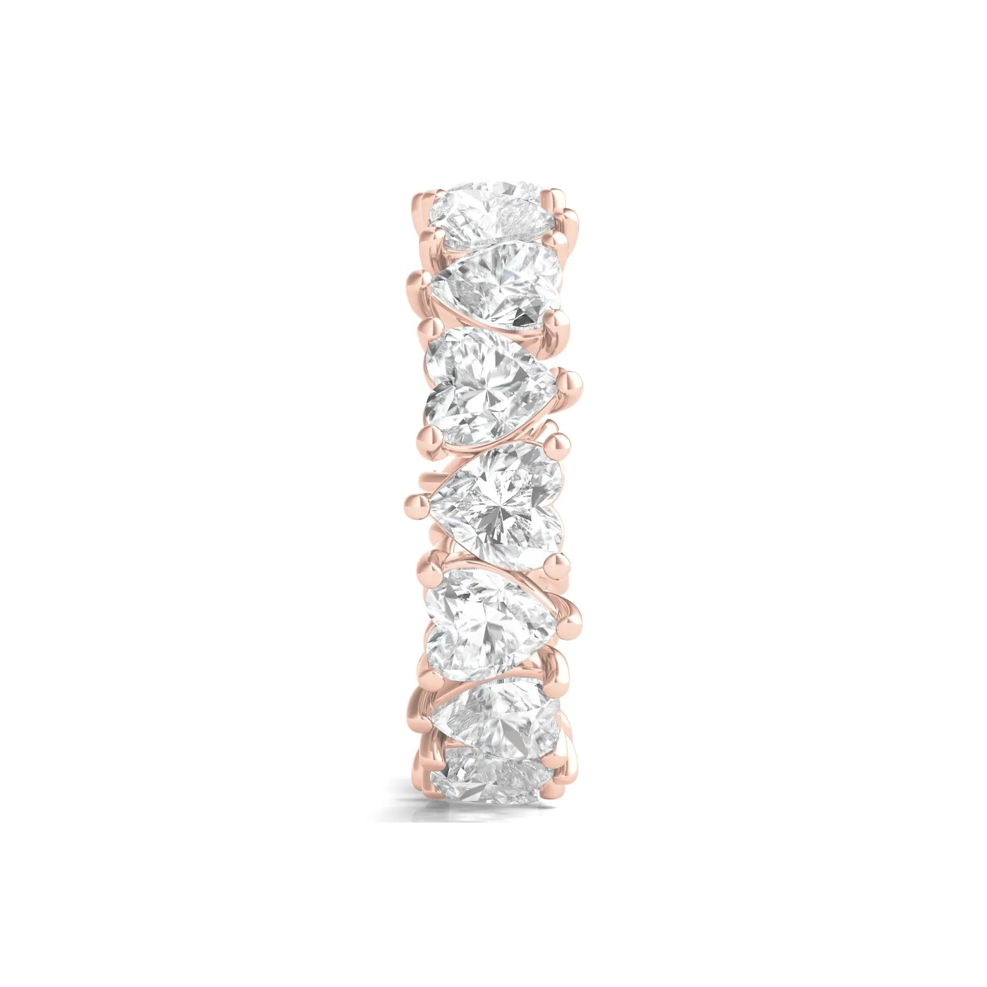 5 CT. Tw. Heart-Shaped Lab Grown Diamond True Eternity Band Ring 14K Rose Gold Size 4 6mm - Image 3