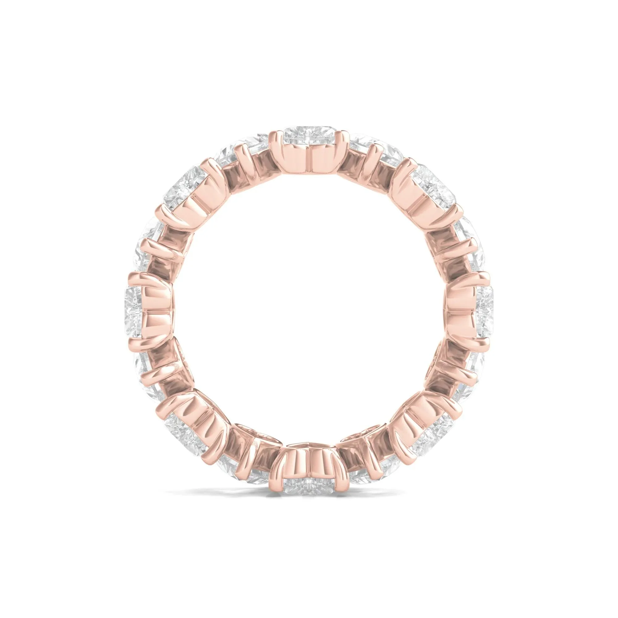 5 CT. Tw. Heart-Shaped Lab Grown Diamond True Eternity Band Ring 14K Rose Gold Size 6.5 6mm - Image 2