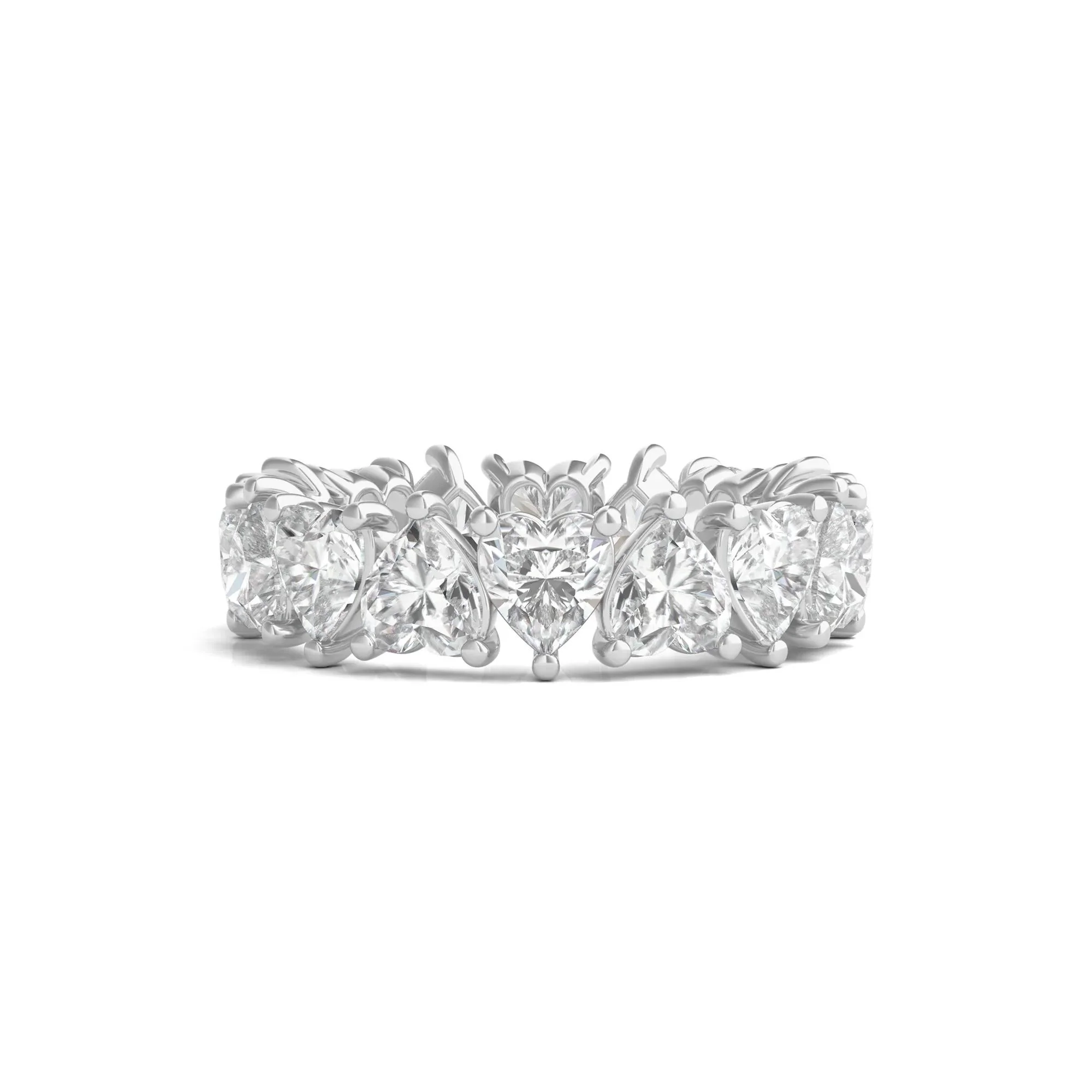 5 CT. Tw. Heart-Shaped Lab Grown Diamond True Eternity Band Ring 14K White Gold Size 4.5 6mm
