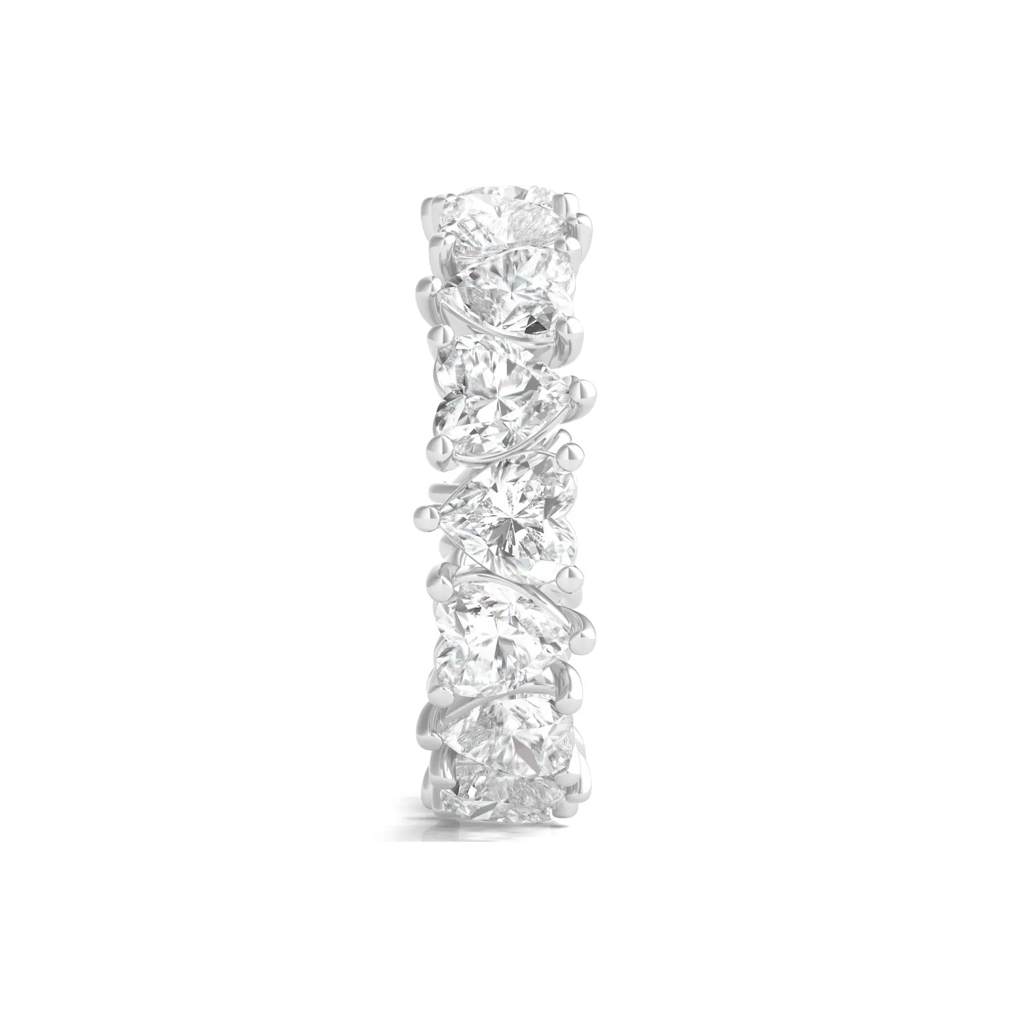 5 CT. Tw. Heart-Shaped Lab Grown Diamond True Eternity Band Ring 14K White Gold Size 7.5 6mm - Image 3