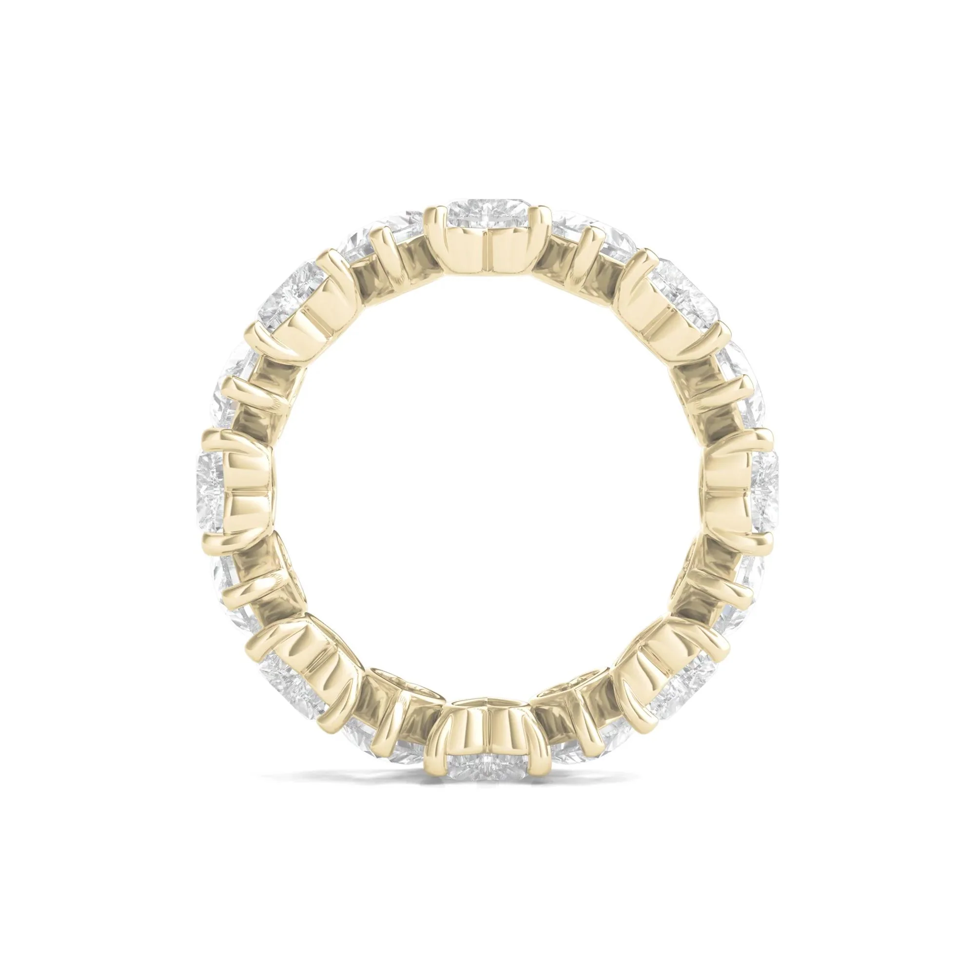 5 CT. Tw. Heart-Shaped Lab Grown Diamond True Eternity Band Ring 14K Yellow Gold Size 4.5 6mm - Image 2