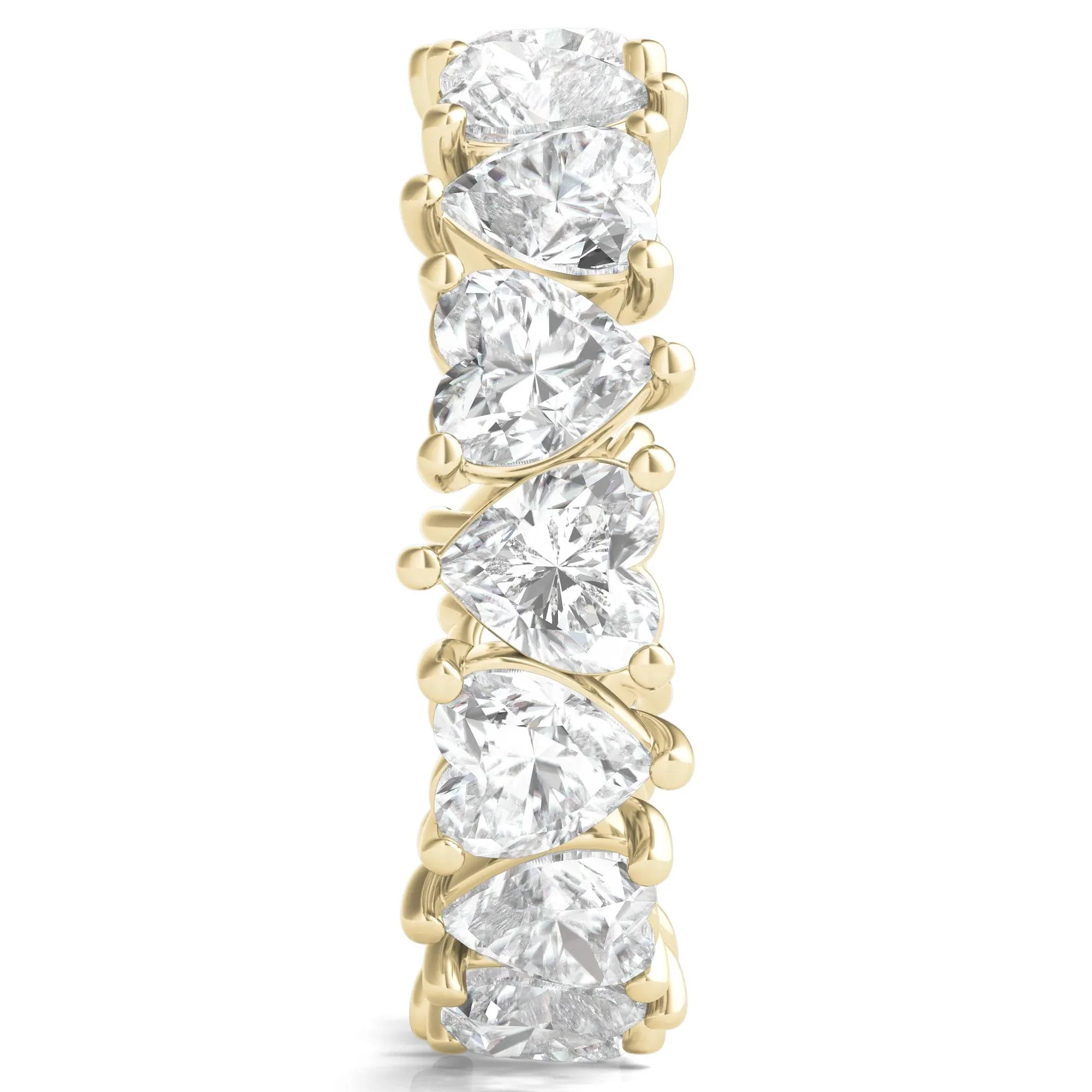 5 CT. Tw. Heart-Shaped Lab Grown Diamond True Eternity Band Ring 14K Yellow Gold Size 7 6mm - Image 3