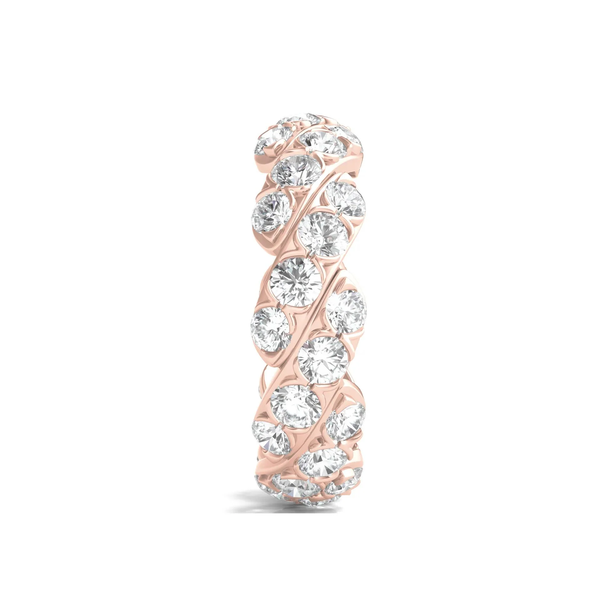 3 CT. Tw. Round-Cut Lab Grown Diamond Twist Eternity Band Ring 14K Rose Gold Size 7.5 - Image 3