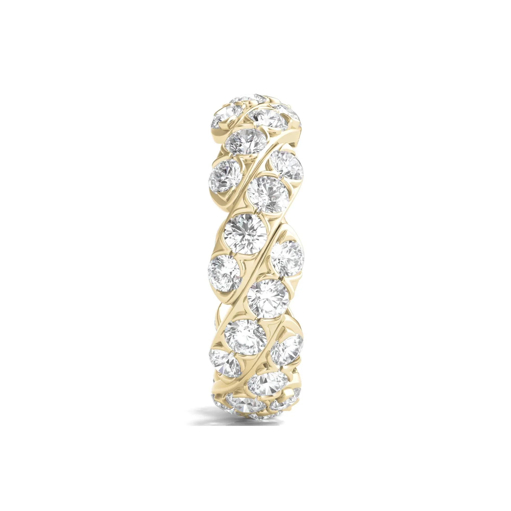 3 CT. Tw. Round-Cut Lab Grown Diamond Twist Eternity Band Ring 14K Yellow Gold Size 7.5 - Image 3