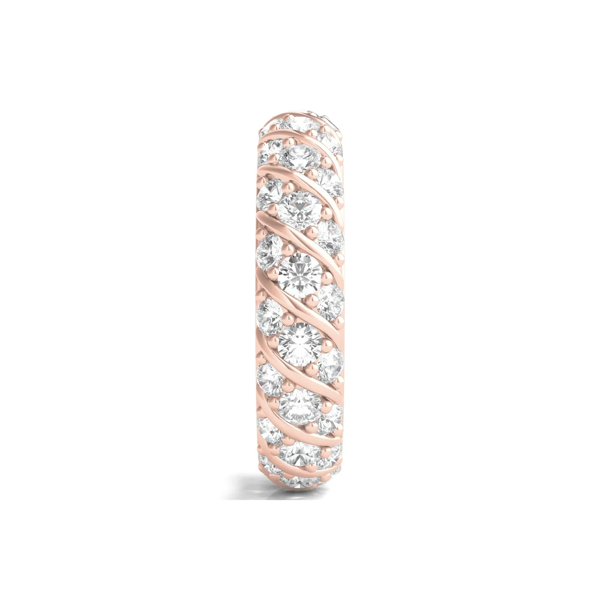 2 1/2 CT. Tw. Round-Cut Rolling Pave Lab Grown Diamond Eternity Band Ring 14K Rose Gold Size 4.5 - Image 3