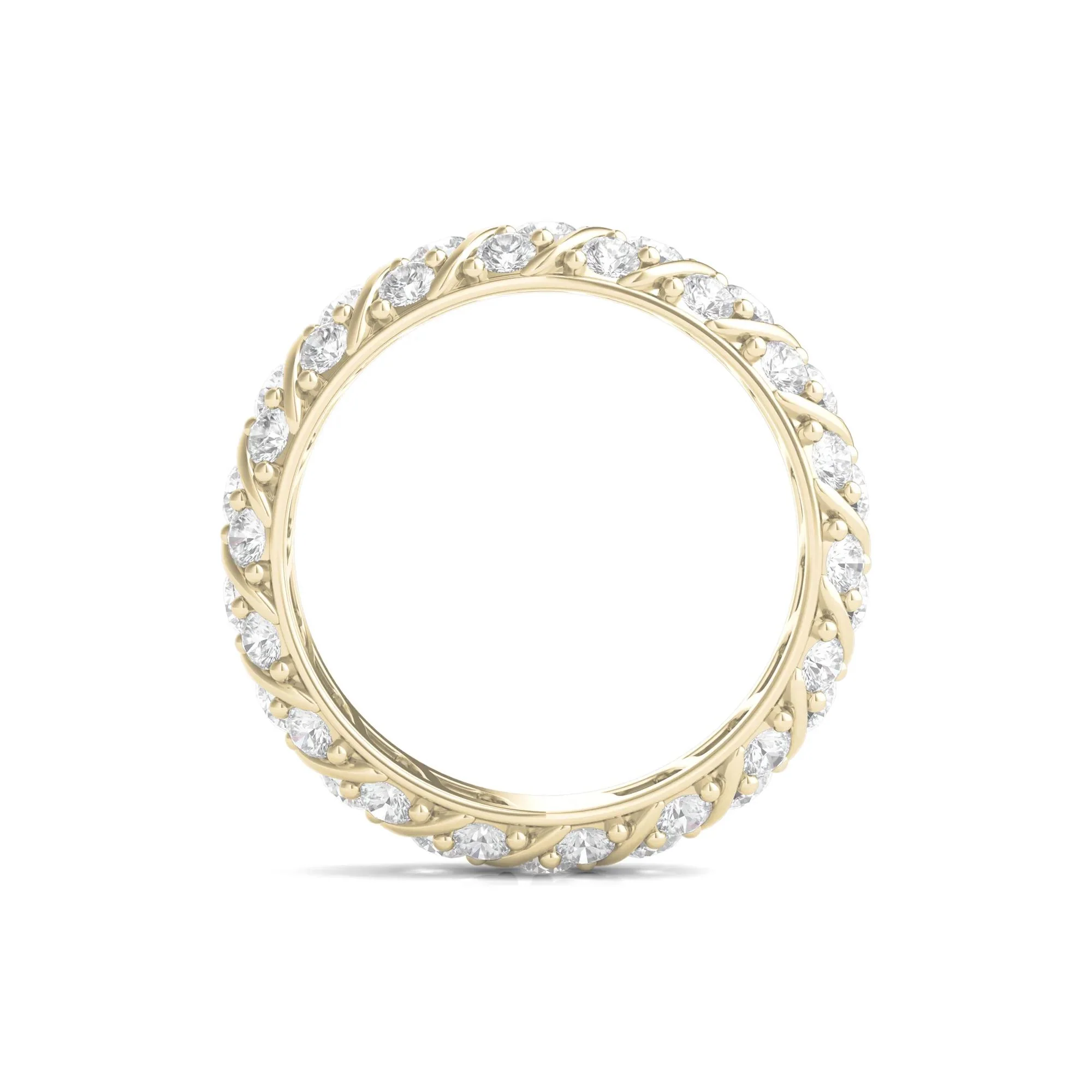 2 1/2 CT. Tw. Round-Cut Rolling Pave Lab Grown Diamond Eternity Band Ring 14K Yellow Gold Size 5.5 - Image 2
