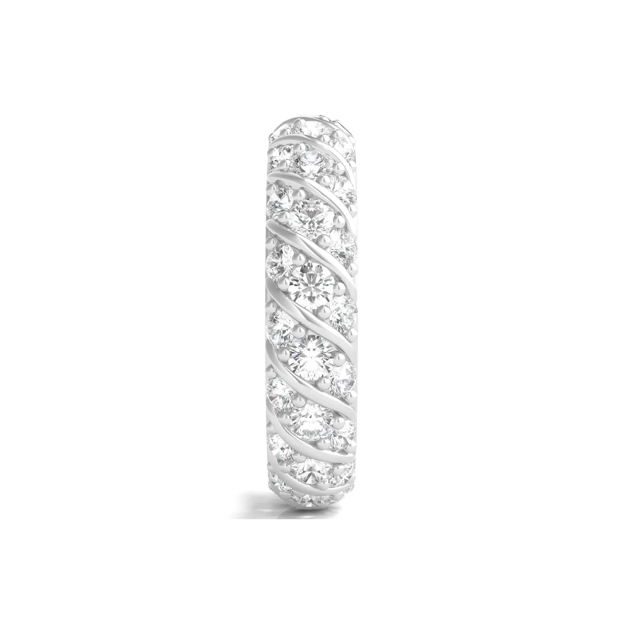 2 1/2 CT. Tw. Round-Cut Rolling Pave Lab Grown Diamond Eternity Band Ring 14K Yellow Gold White Size 8.5 - Image 3