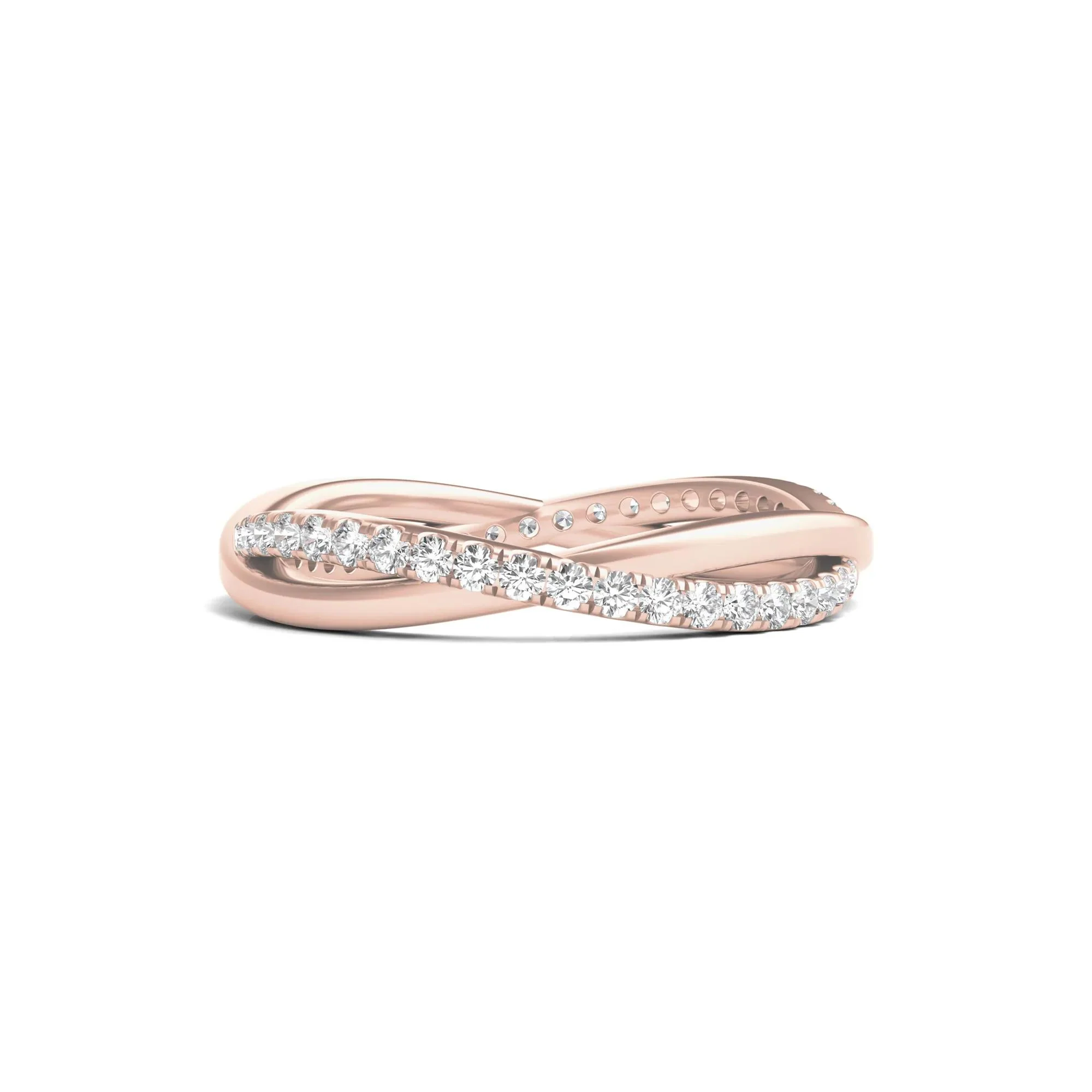 1/3 CT. Tw. Lab Grown Diamond Infinity Twist True Eternity Band Ring 14K Rose Gold Size 5