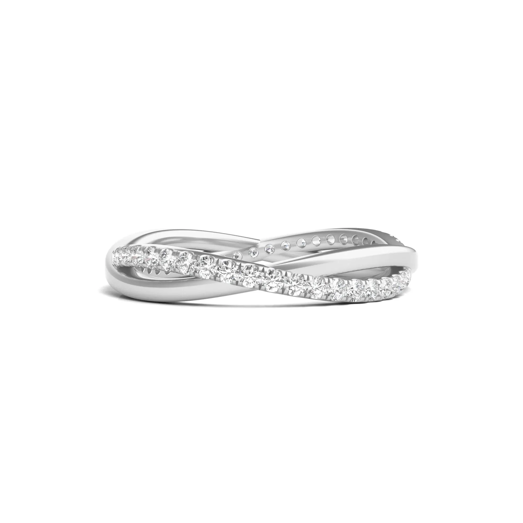 1/3 CT. Tw. Lab Grown Diamond Infinity Twist True Eternity Band Ring 14K White Gold Size 7.5