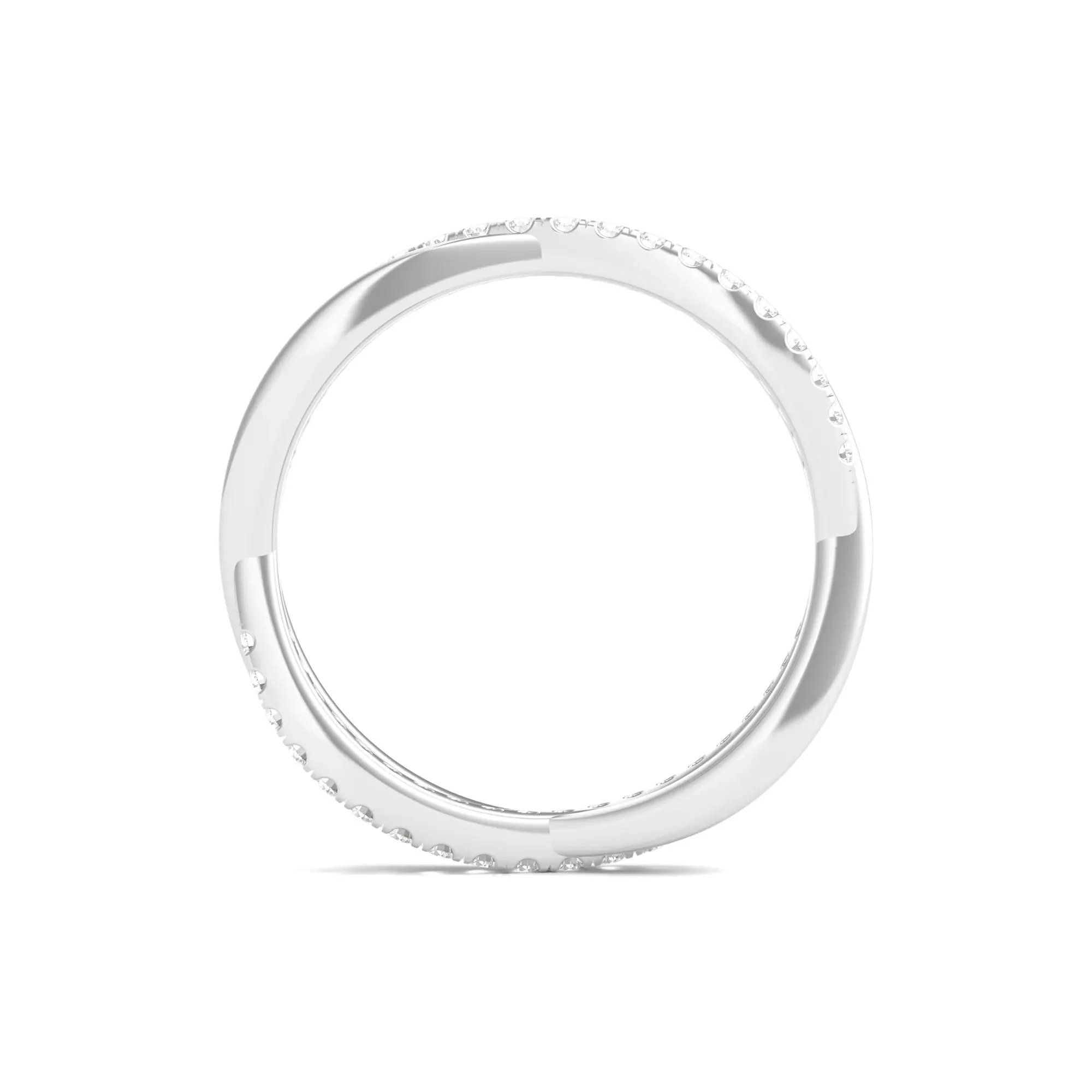 1/3 CT. Tw. Lab Grown Diamond Infinity Twist True Eternity Band Ring 14K White Gold Size 8 - Image 2