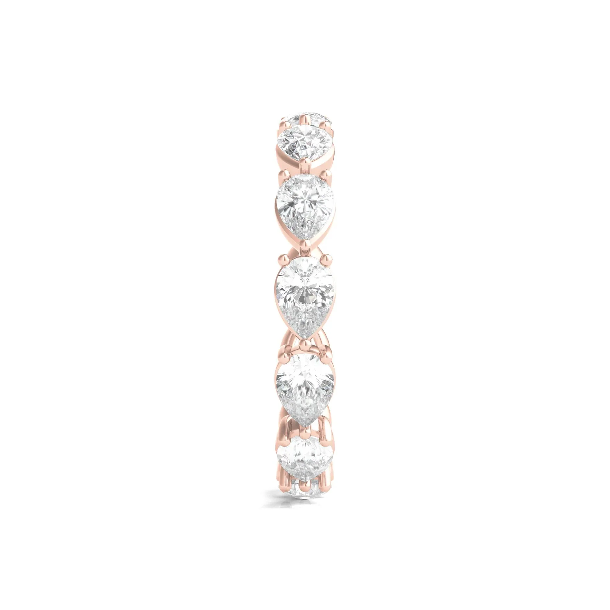 2 CT. Tw. Pear-Cut Lab Grown Diamond Eternity Band Ring 14K Rose Gold Size 5 - Image 3