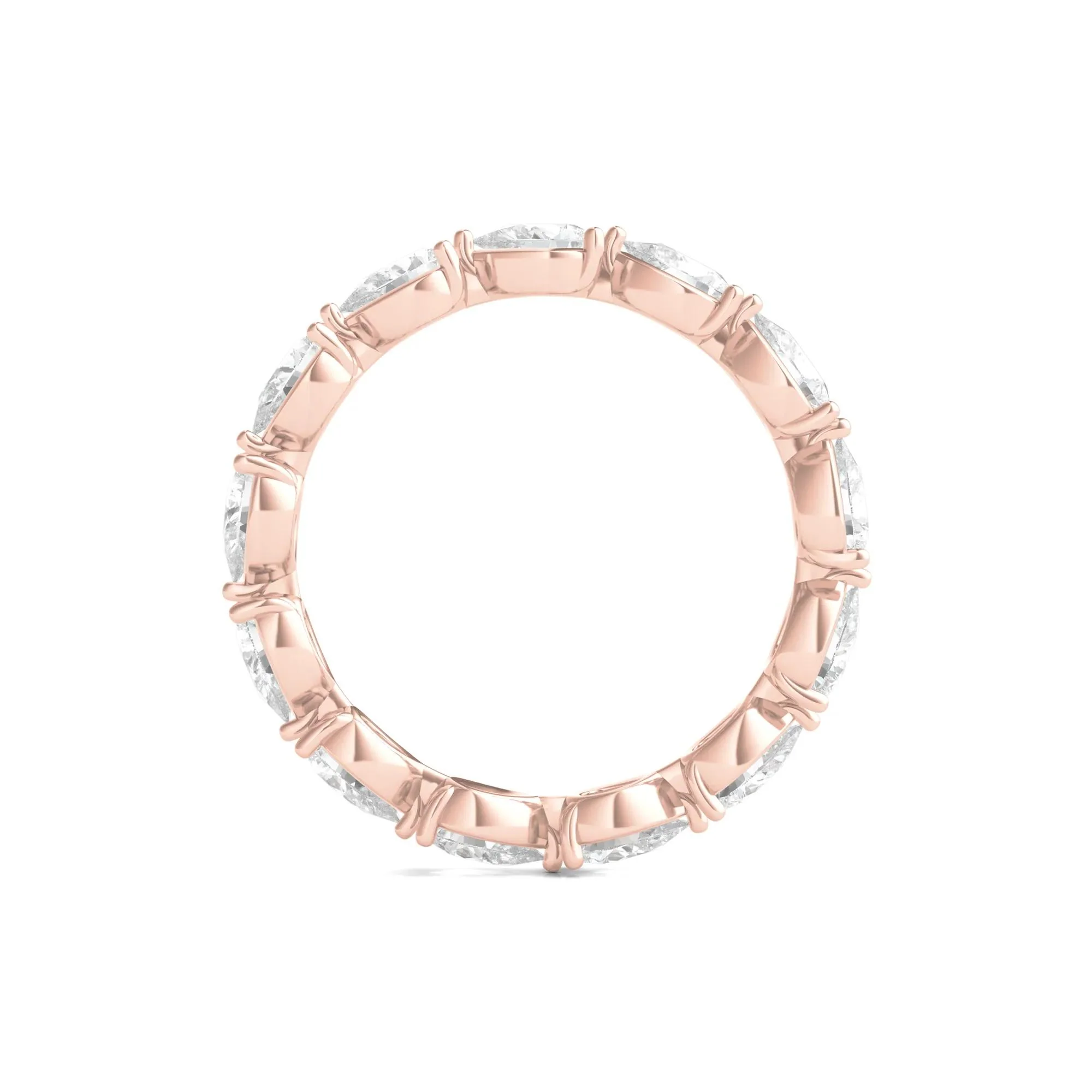 2 CT. Tw. Pear-Cut Lab Grown Diamond Eternity Band Ring 14K Rose Gold Size 8.5 - Image 2