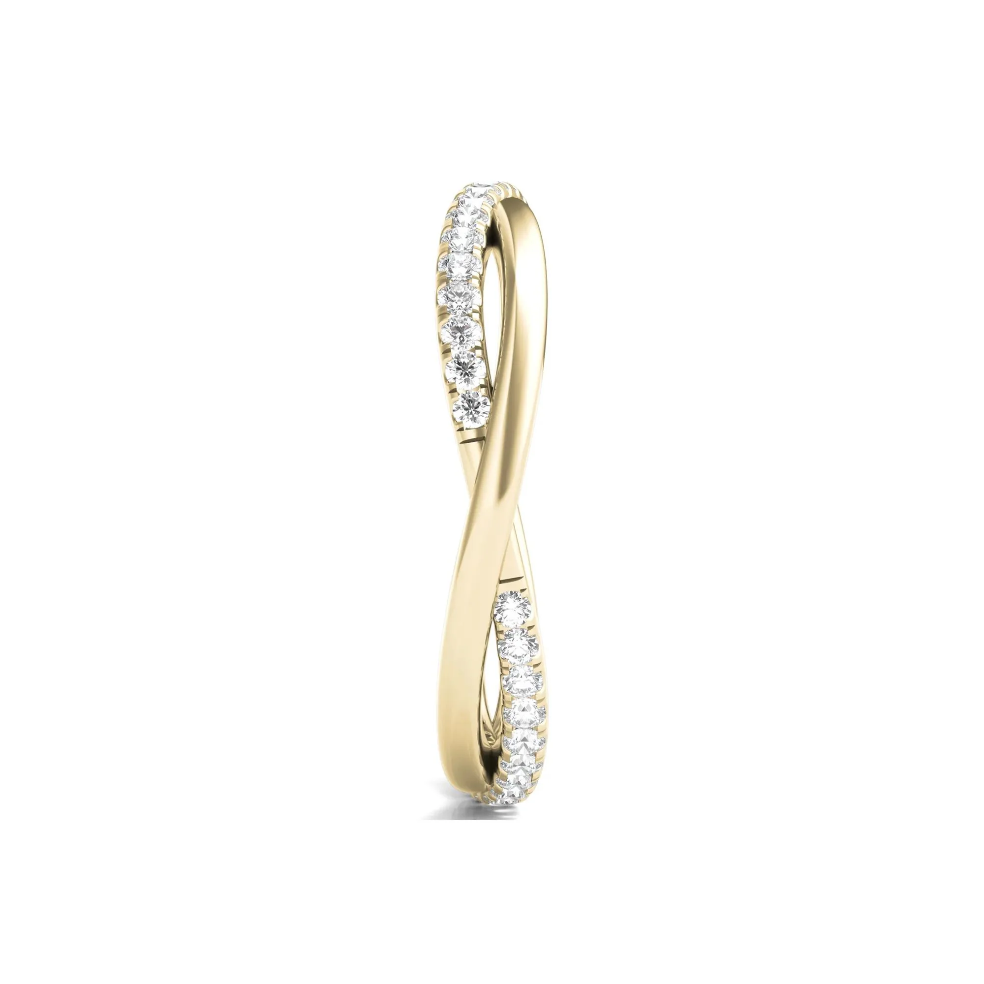 1/3 CT. Tw. Lab Grown Diamond Infinity Twist True Eternity Band Ring 14K Yellow Gold Round Brilliant Cut Size 6 - Image 3
