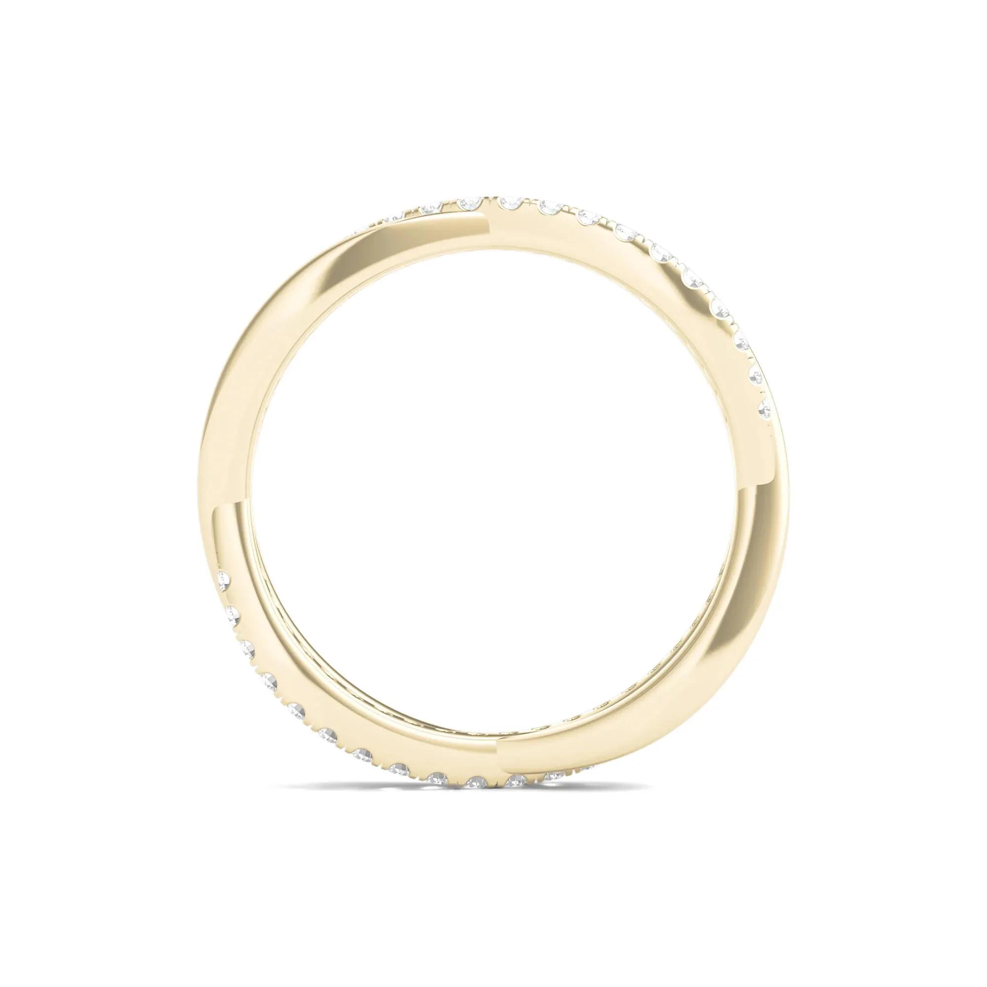 1/3 CT. Tw. Lab Grown Diamond Infinity Twist True Eternity Band Ring 14K Yellow Gold Round Brilliant Cut Size 7 - Image 2