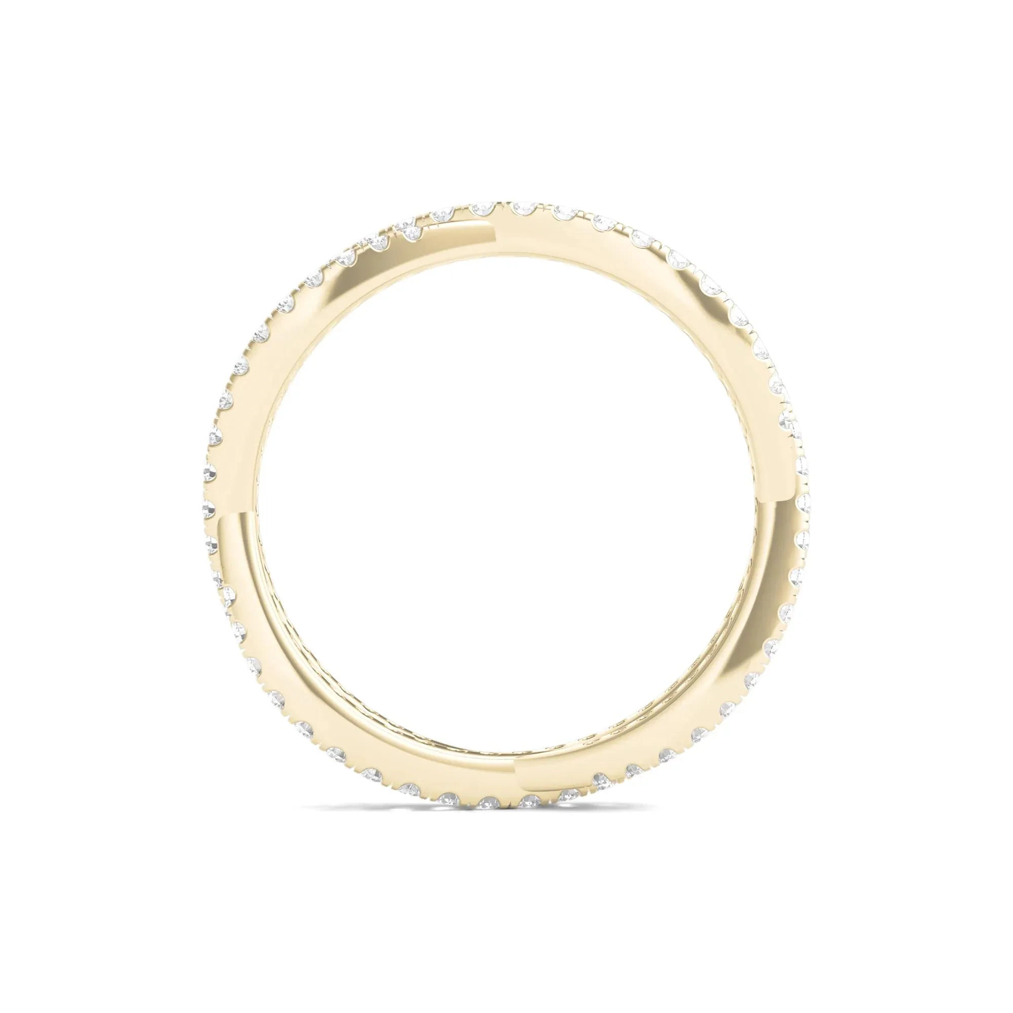 7/8 CT. Tw. Lab Grown Diamond Infinity Twist Eternity Band Ring 14K Yellow Gold Round Brilliant Cut Size 5 - Image 2