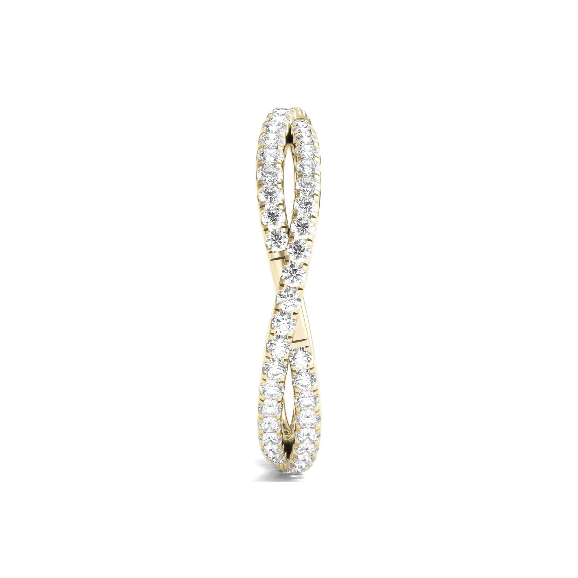 7/8 CT. Tw. Lab Grown Diamond Infinity Twist Eternity Band Ring 14K Yellow Gold Round Brilliant Cut Size 5 - Image 3