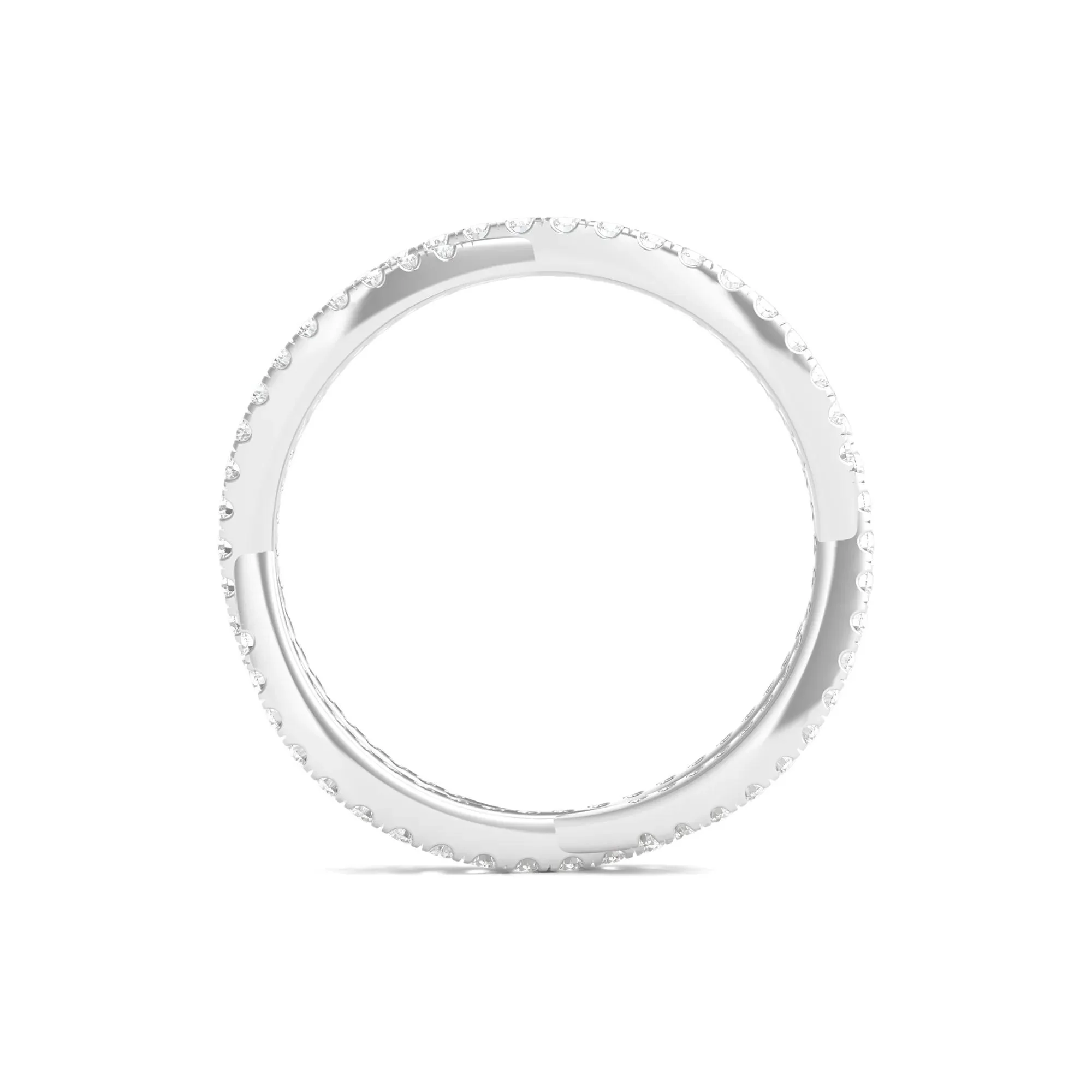 7/8 CT. Tw. Lab Grown Diamond Infinity Twist Eternity Band Ring Platinum Round Brilliant Cut White Size 9 - Image 2