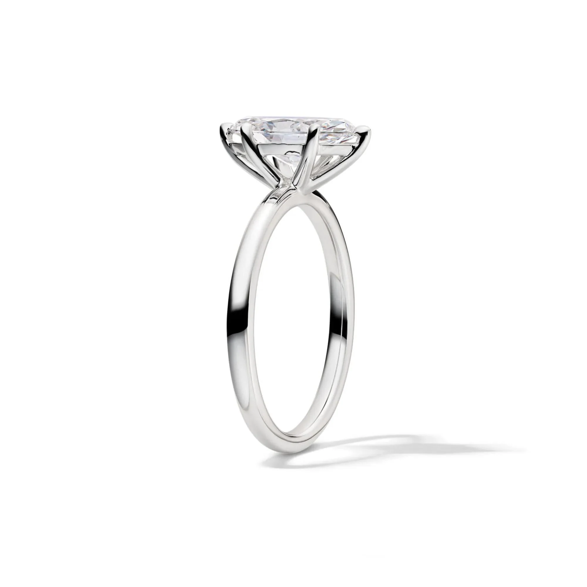 Lab Grown Diamond Solitaire Marquise Engagement Ring Platinum (1/2 CT.) White Size 7 2mm - Image 3