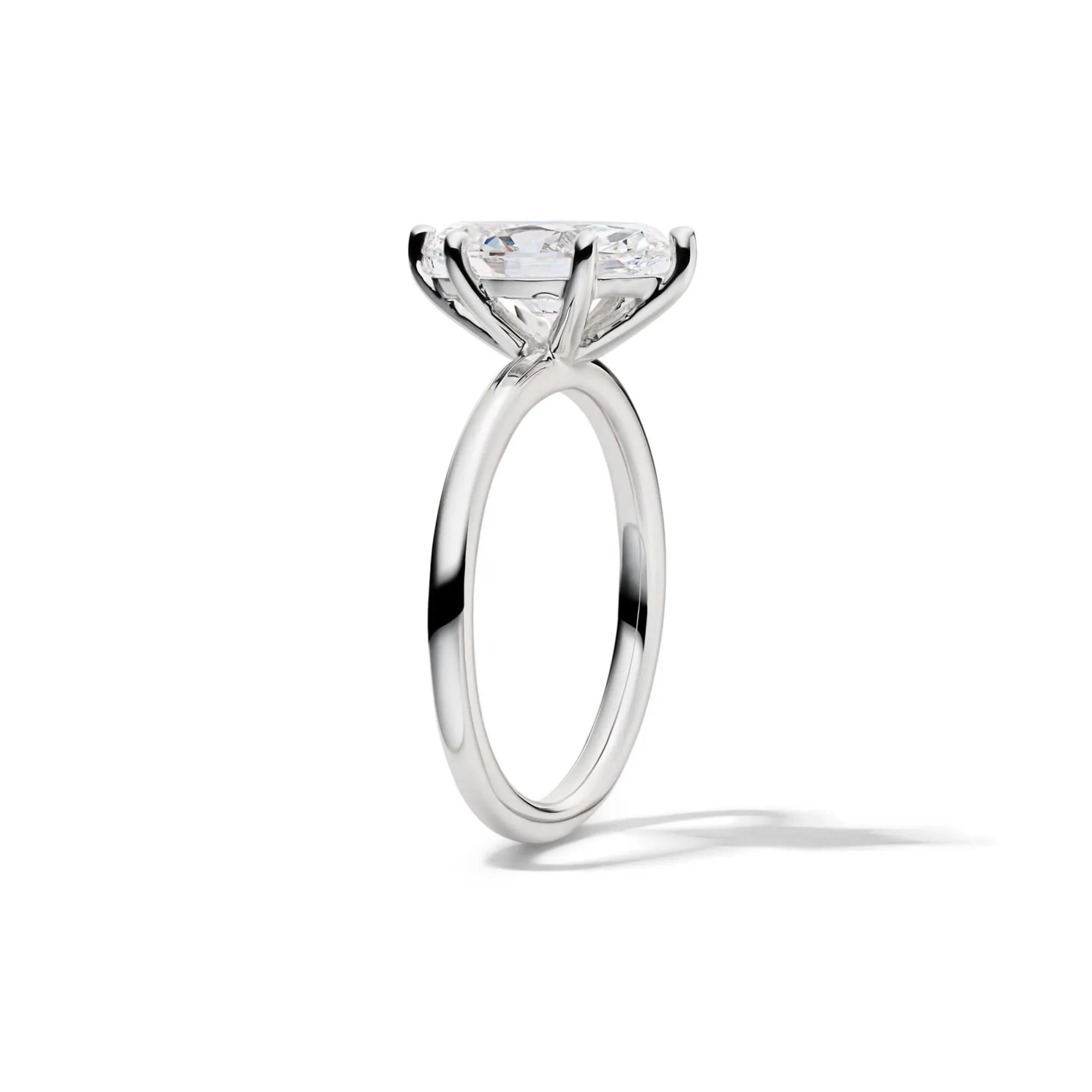 Lab Grown Diamond Solitaire Marquise Engagement Ring Platinum (2 CT.) White Size 7 2mm - Image 3