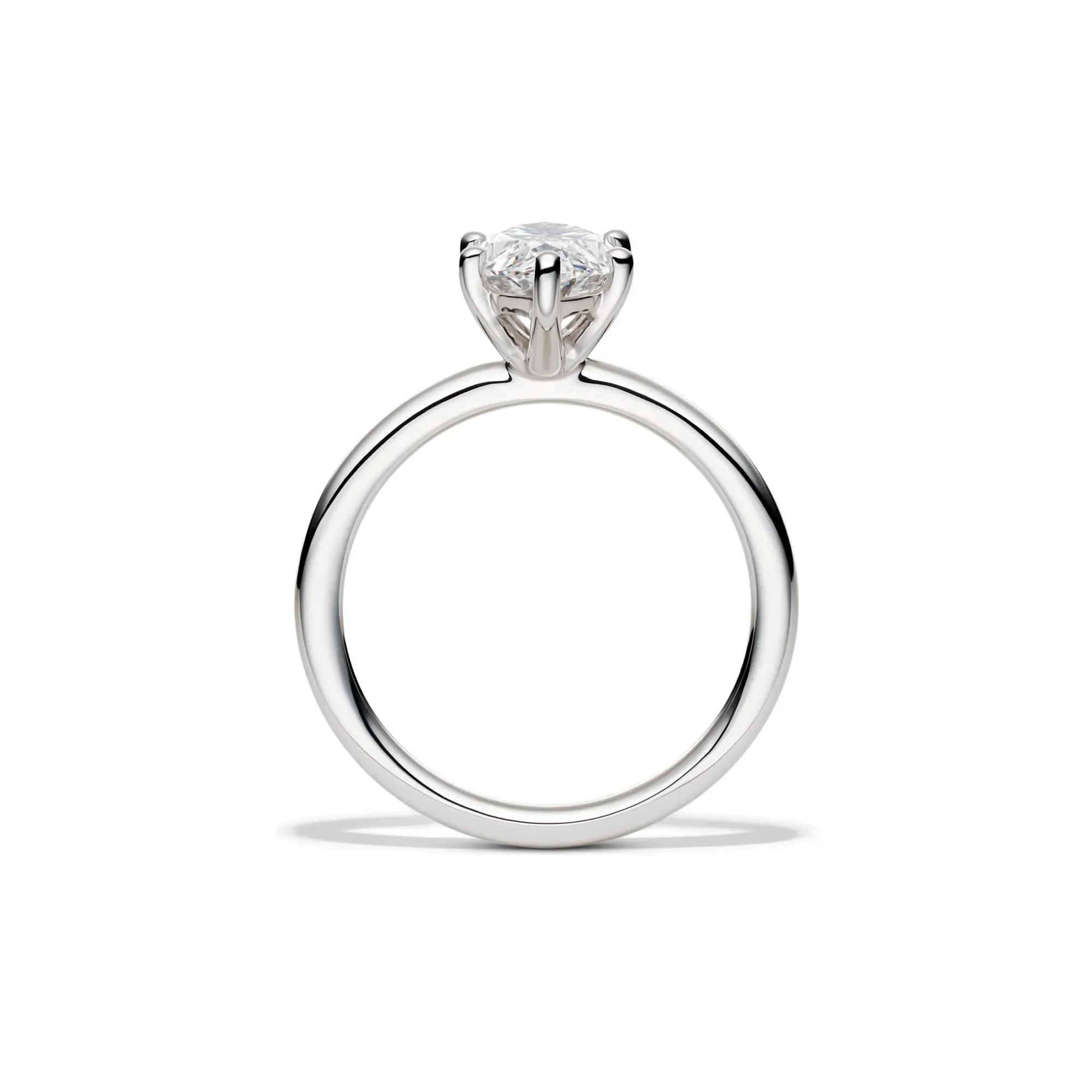 Lab Grown Diamond Solitaire Marquise Engagement Ring Platinum (2 CT.) White Size 8.5 2mm - Image 2