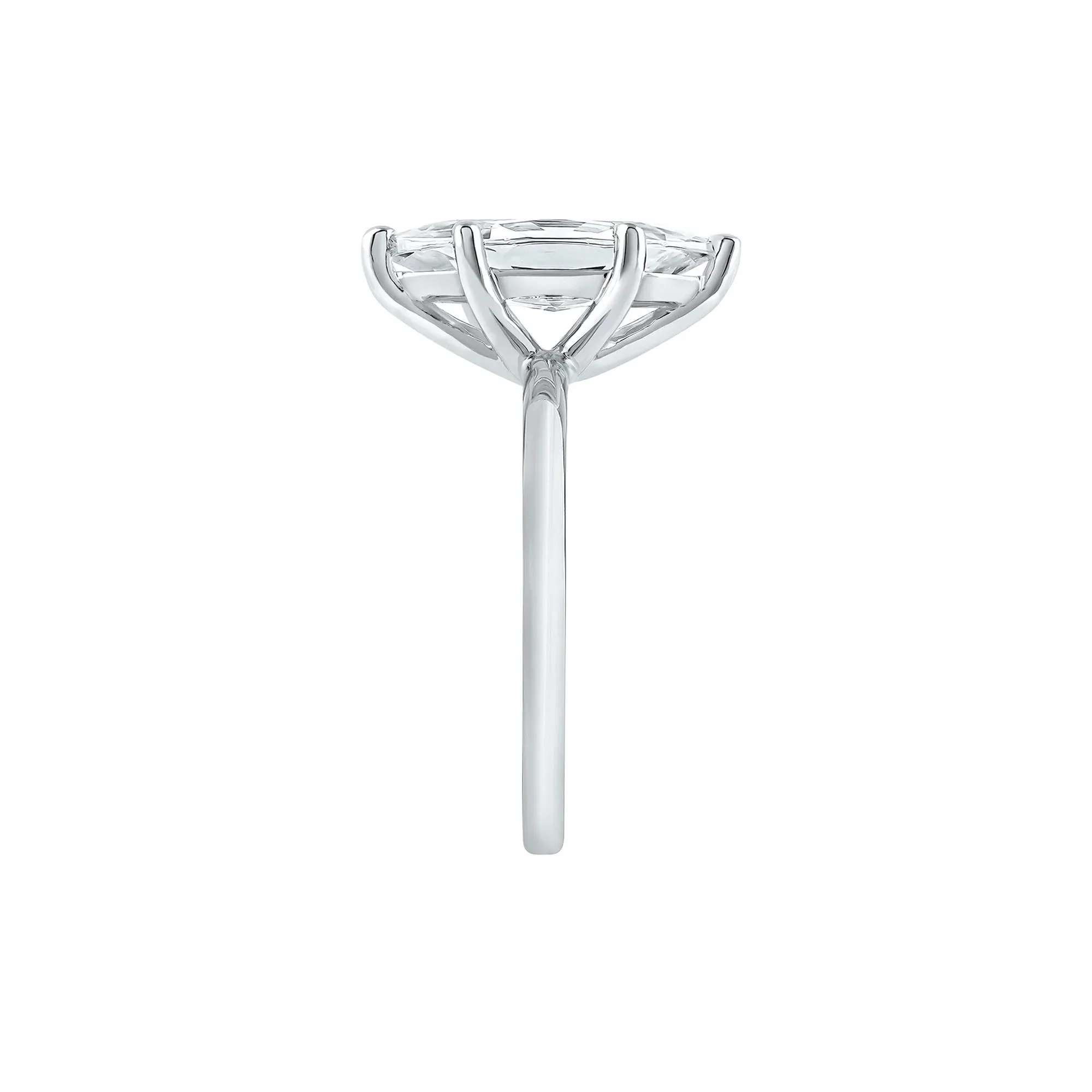 Lab Grown Diamond Solitaire Marquise Engagement Ring Platinum (3 CT.) White Size 10 2mm - Image 3