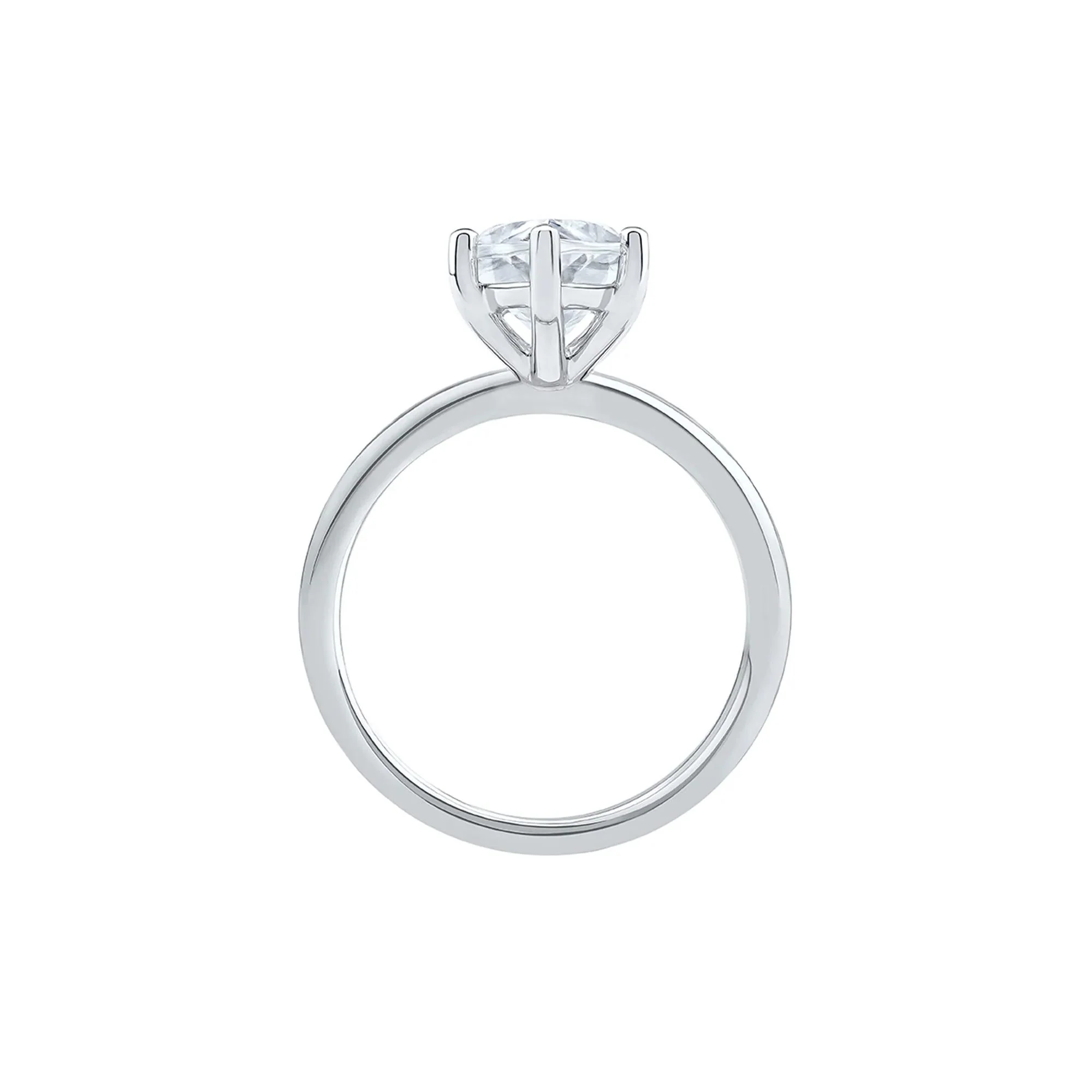 Lab Grown Diamond Solitaire Marquise Engagement Ring Platinum (3 CT.) White Size 4.5 2mm - Image 2