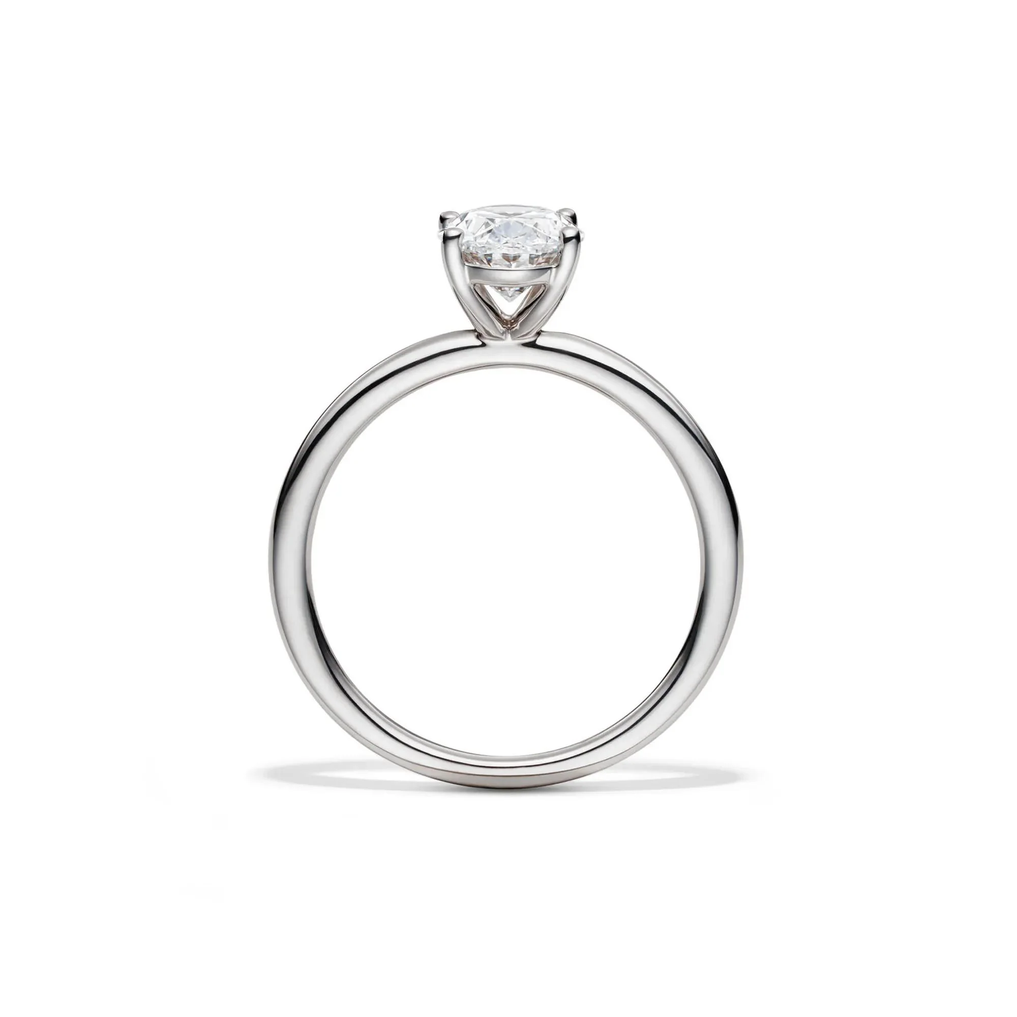 Lab Grown Diamond Oval Solitaire Engagement Ring Platinum (1/2 CT.) White Size 5.5 2mm - Image 2
