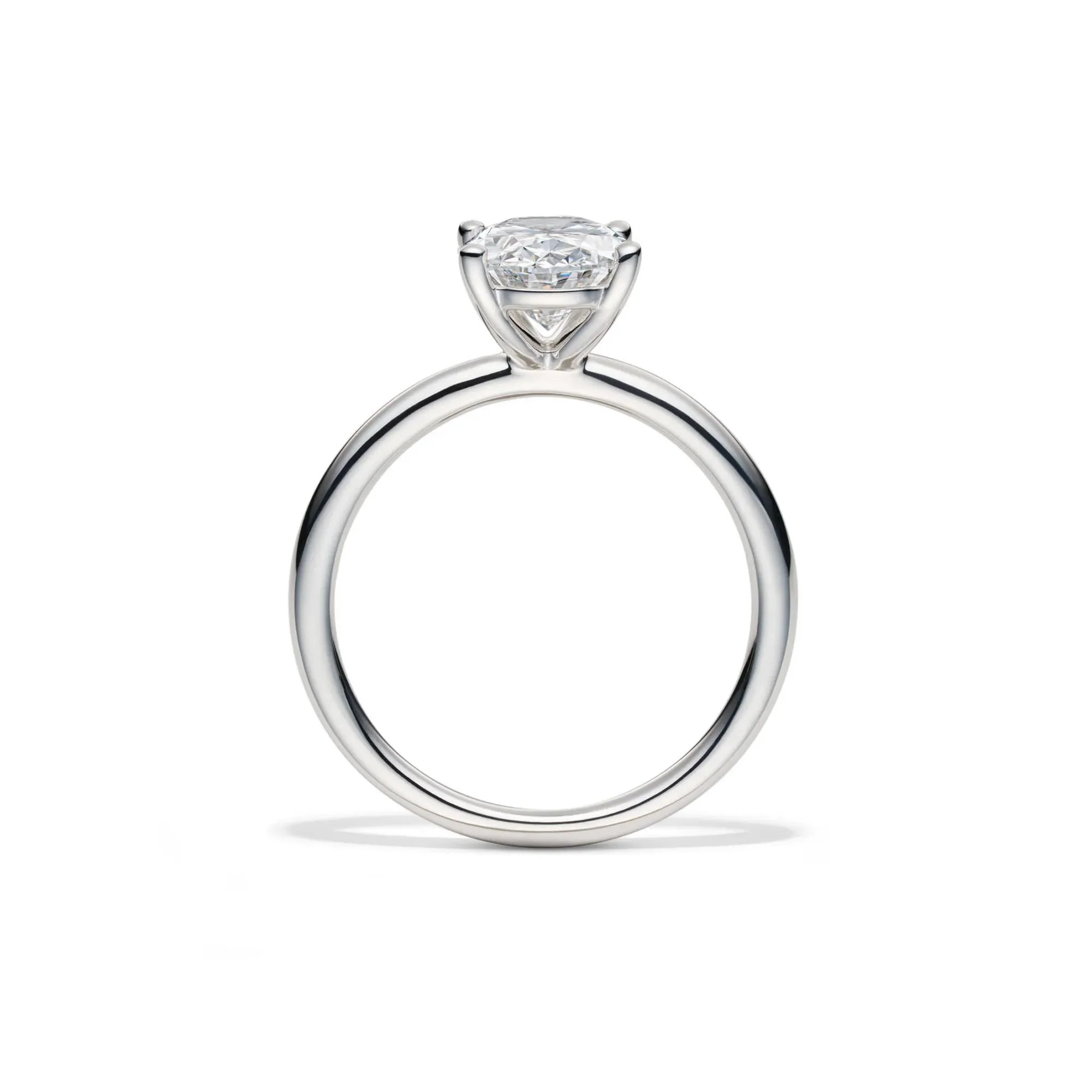 Lab Grown Diamond Oval Solitaire Engagement Ring Platinum (2 CT.) White Size 4 2mm - Image 2