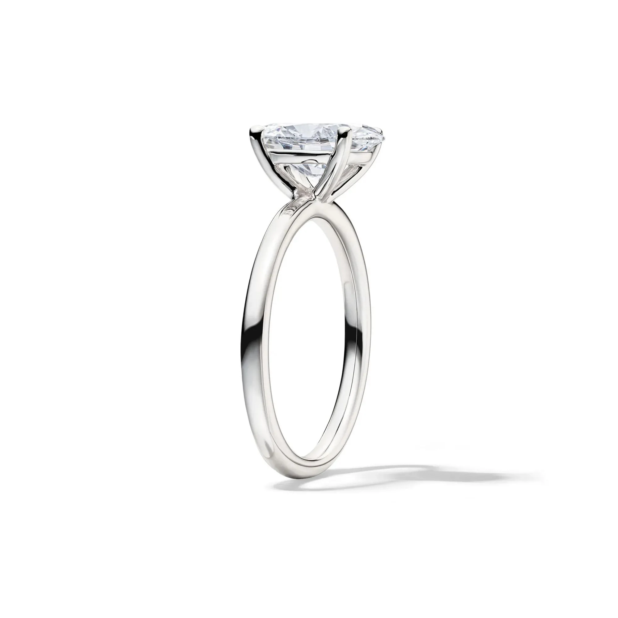 Lab Grown Diamond Oval Solitaire Engagement Ring Platinum (2 CT.) White Size 7 2mm - Image 3