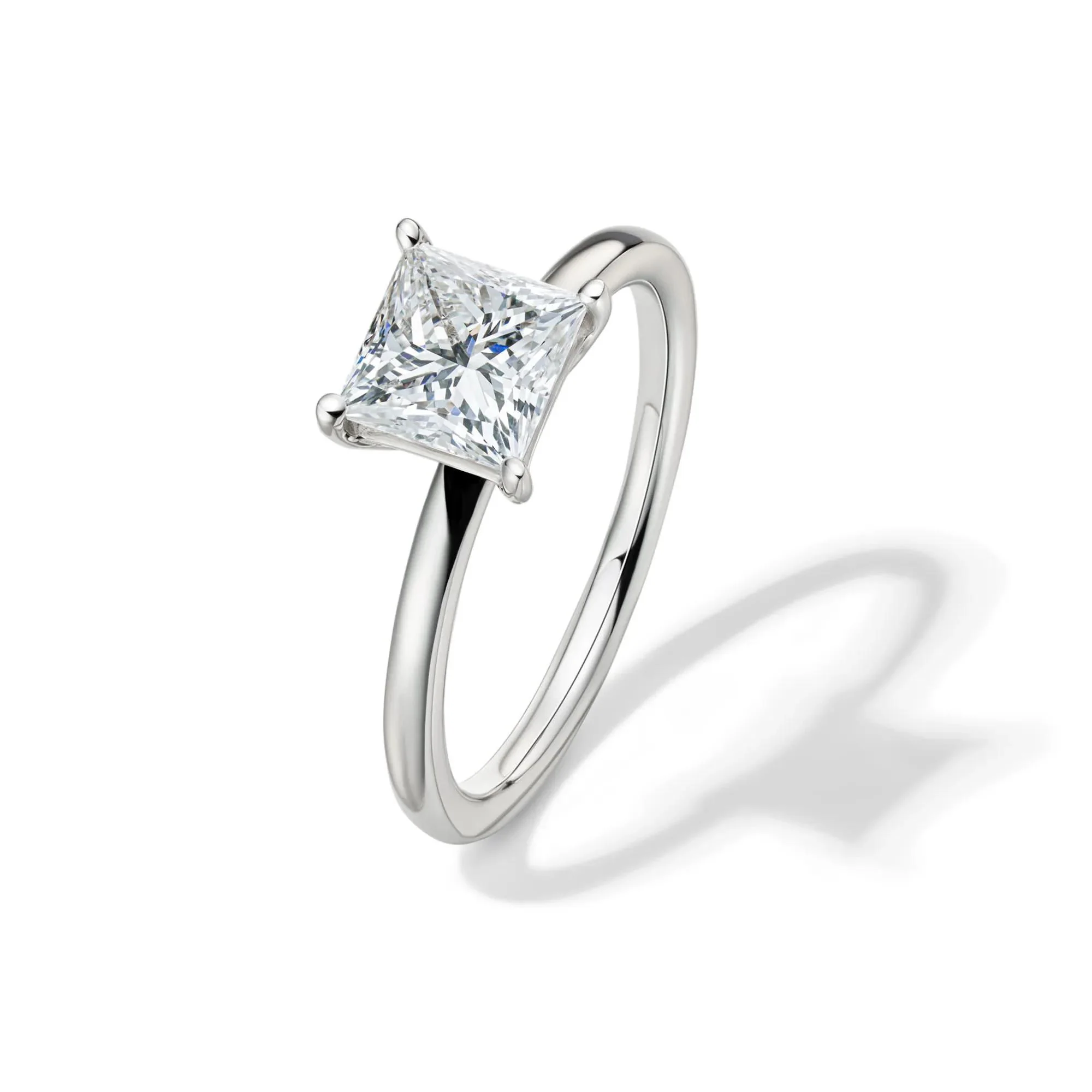 Lab Grown Diamond Princess-Cut Solitaire Engagement Ring Platinum (1/2 CT.) White Size 4.5 2mm - Image 4