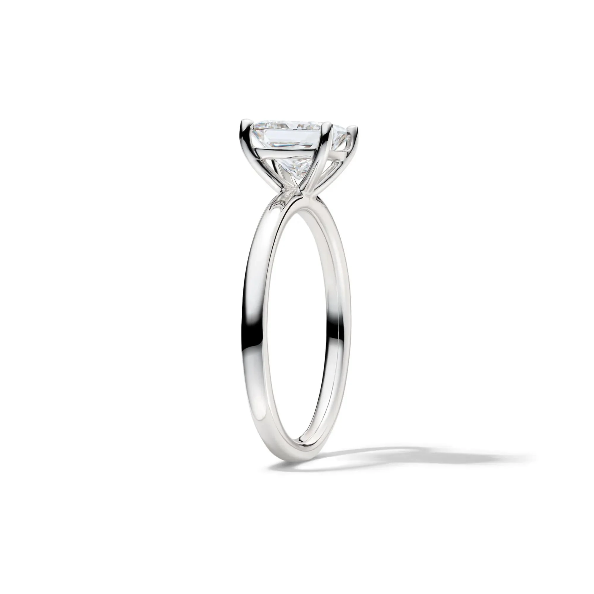 Lab Grown Diamond Princess-Cut Solitaire Engagement Ring Platinum (1/2 CT.) White Size 5.5 2mm - Image 3