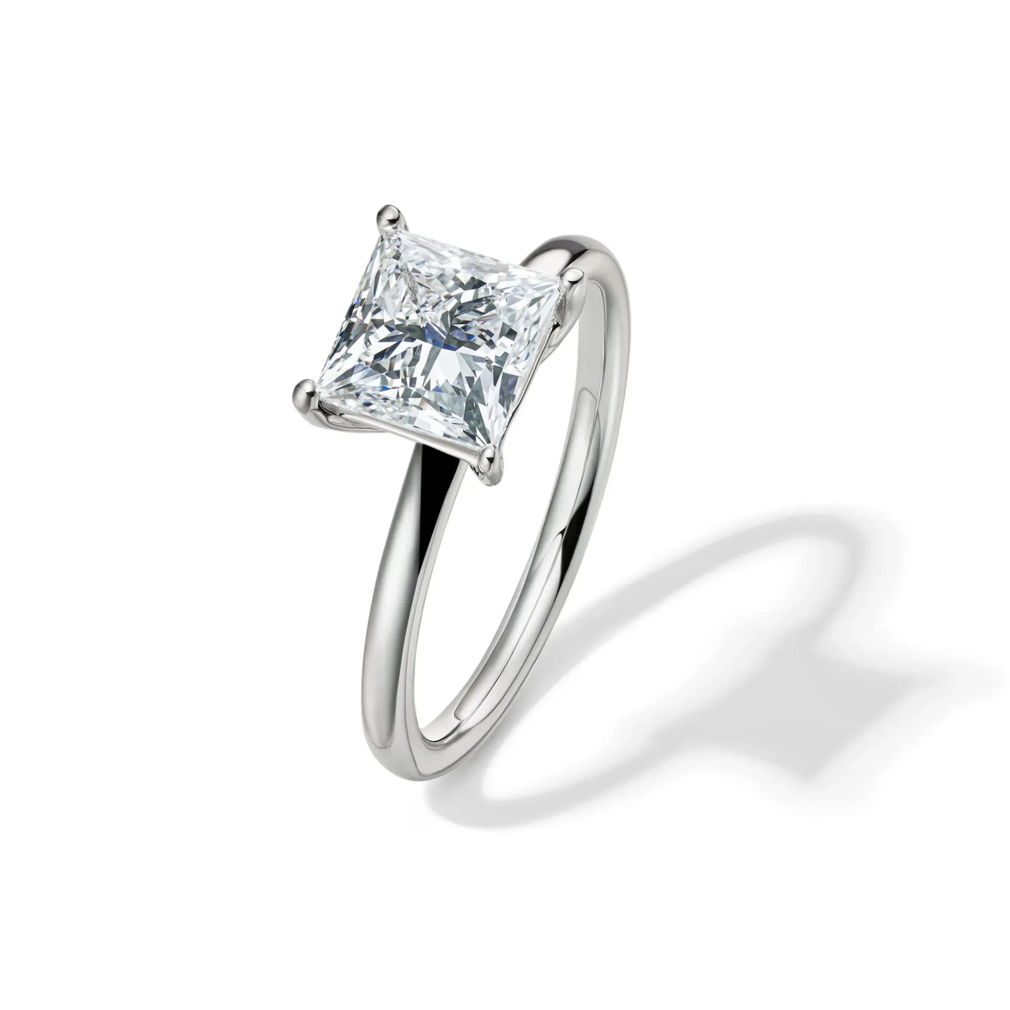 Lab Grown Diamond Princess-Cut Solitaire Engagement Ring Platinum (2 CT.) White Size 4.5 2mm - Image 4