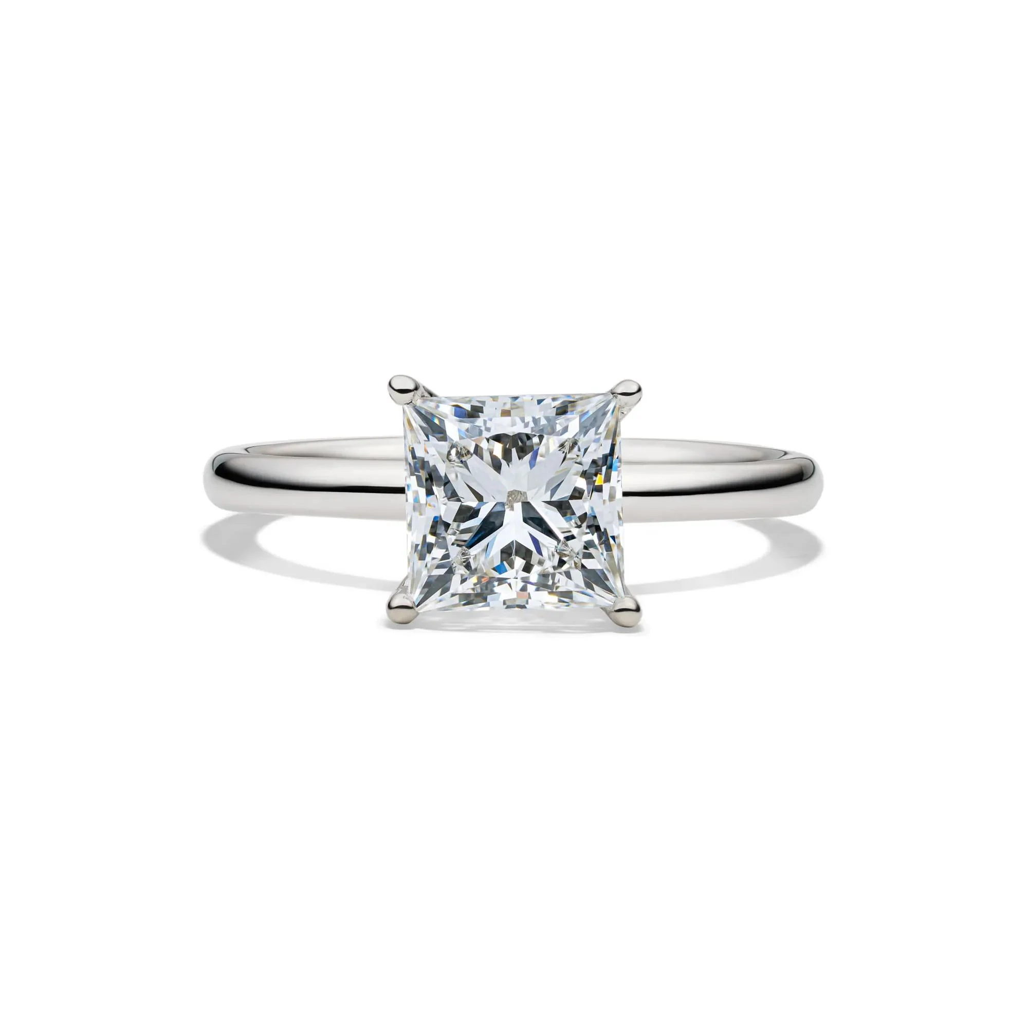 Lab Grown Diamond Princess-Cut Solitaire Engagement Ring Platinum (2 CT.) White Size 8 2mm