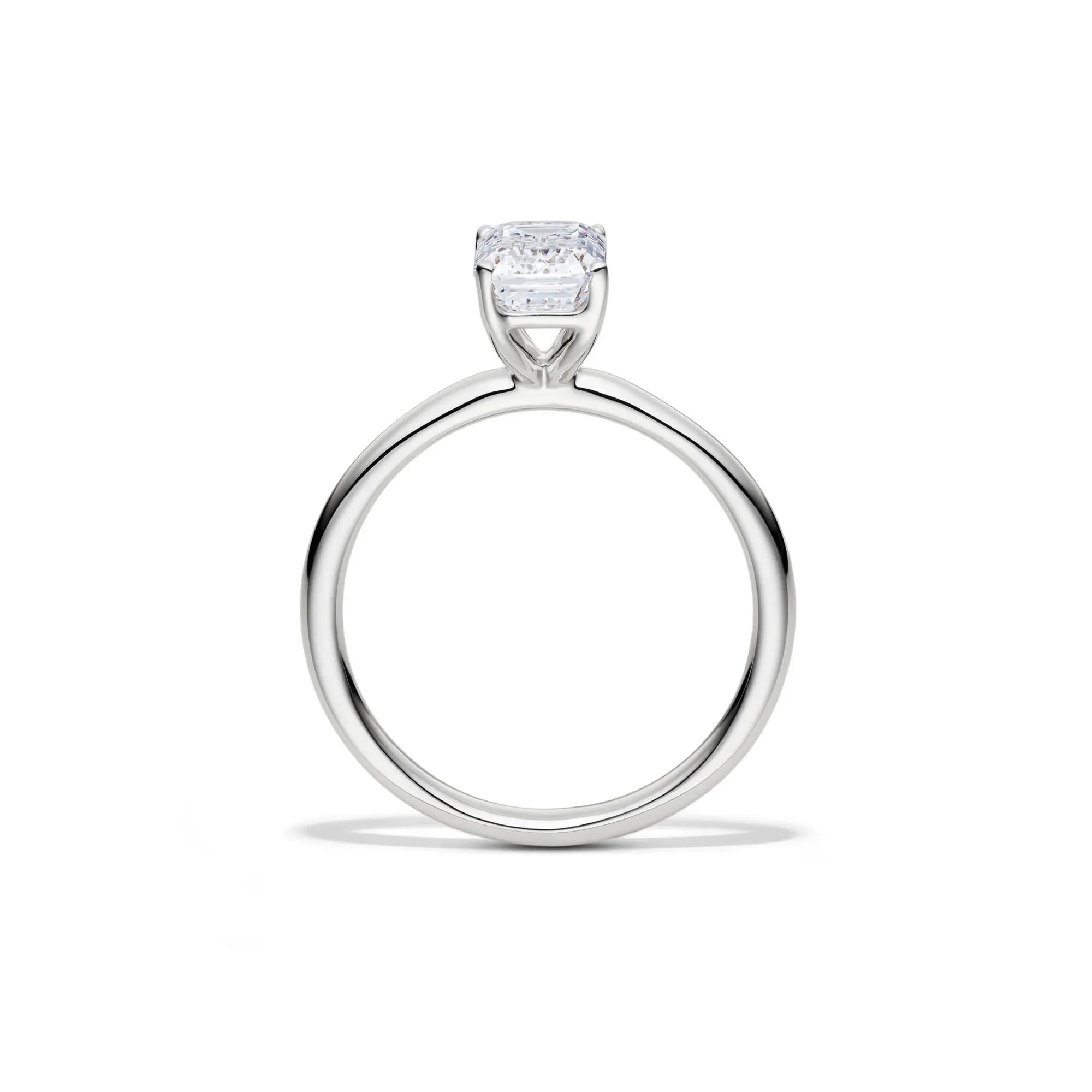 Lab Grown Diamond Emerald-Cut Solitaire Ring Platinum (1/2 CT.) White Size 8 2mm - Image 2
