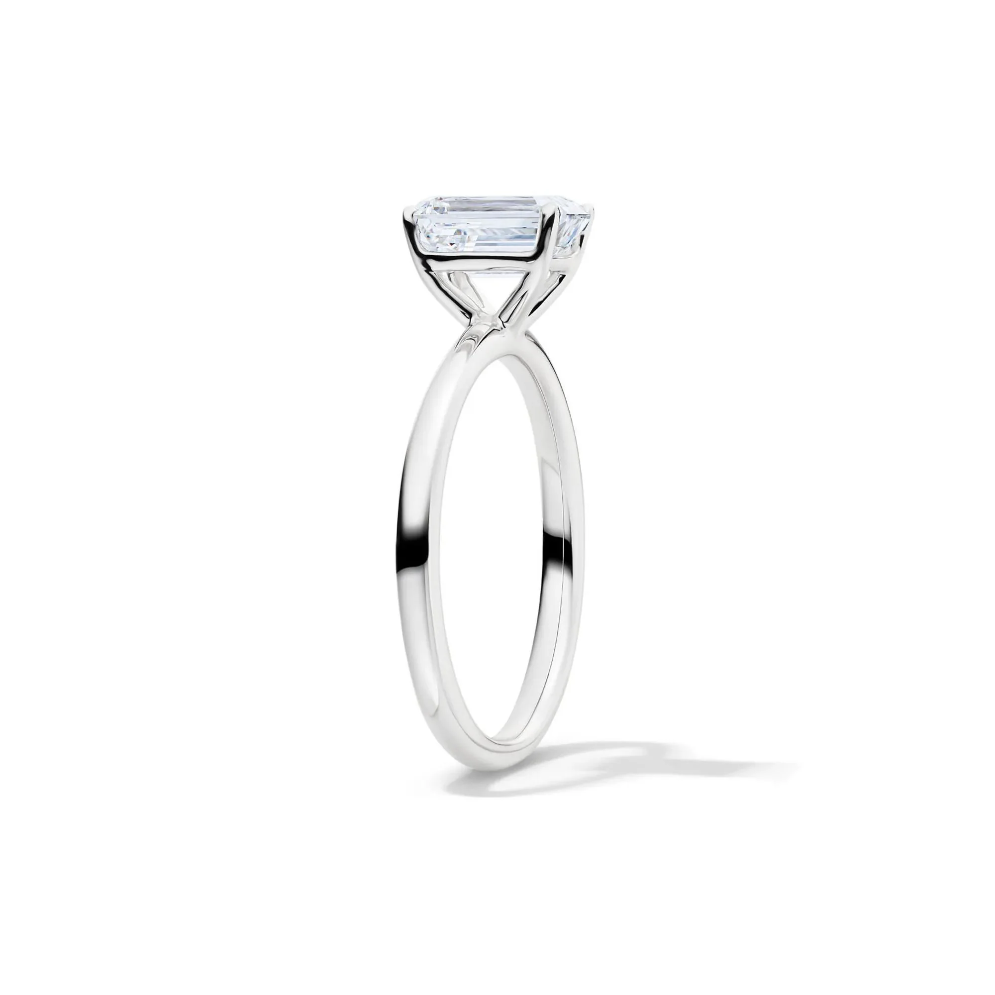 Lab Grown Diamond Emerald-Cut Solitaire Ring Platinum (1/2 CT.) White Size 8 2mm - Image 3