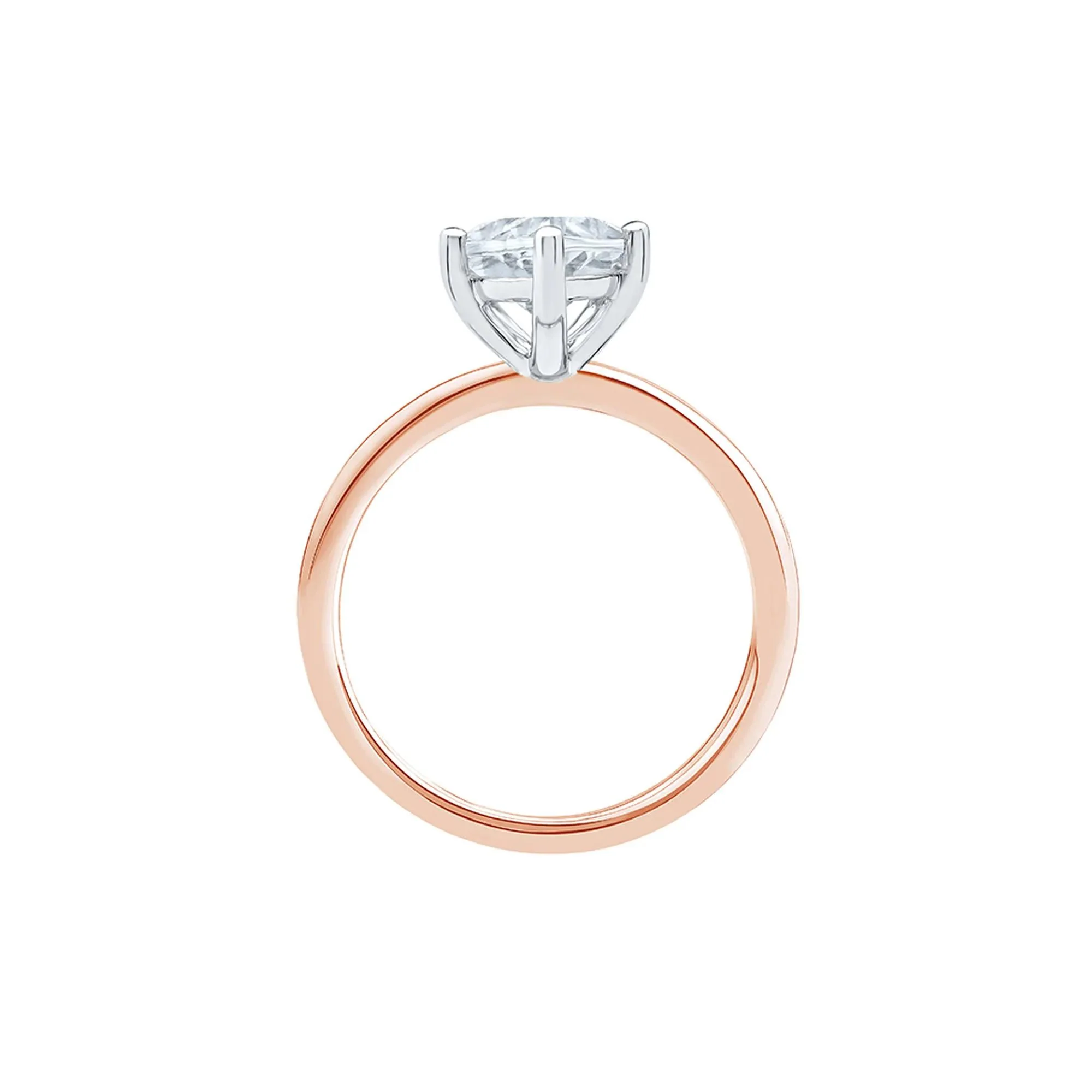 Lab Grown Diamond Pear-Shaped Solitaire Engagement Ring 14K Rose Gold (3 CT.) Size 4 2mm - Image 2