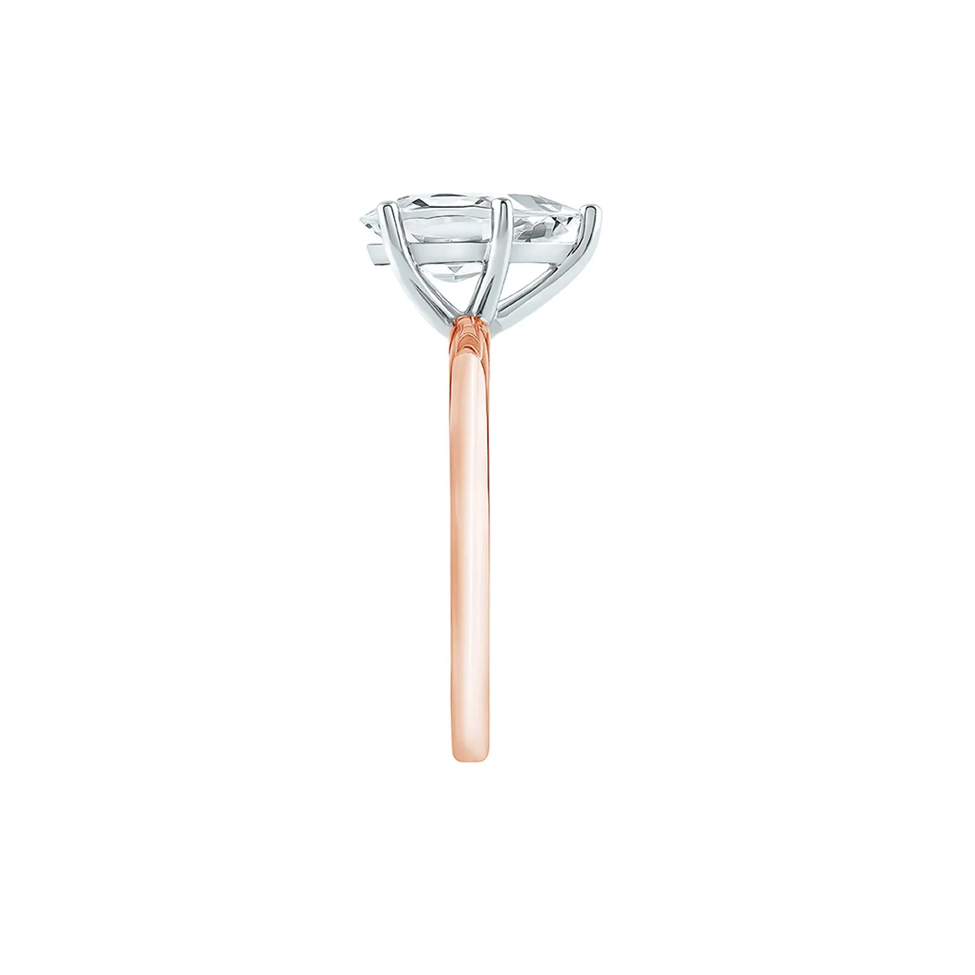 Lab Grown Diamond Pear-Shaped Solitaire Engagement Ring 14K Rose Gold (3 CT.) Size 5 2mm - Image 3