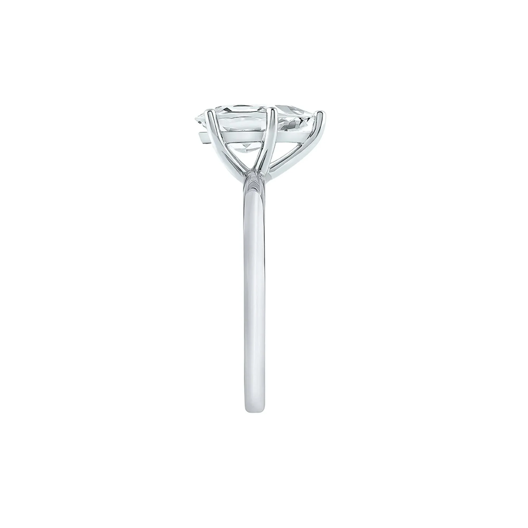 Lab Grown Diamond Pear-Shaped Solitaire Engagement Ring 14K White Gold (3 CT.) Size 5.5 2mm - Image 3