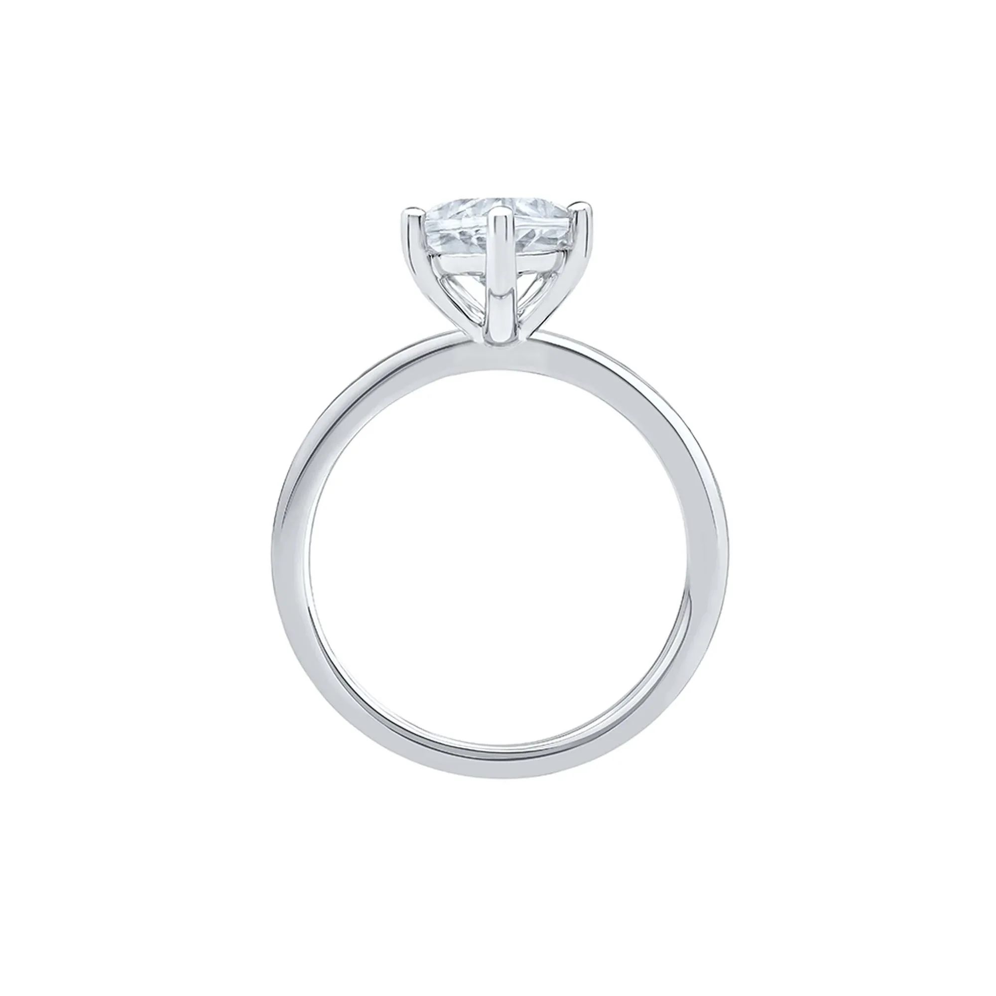 Lab Grown Diamond Pear-Shaped Solitaire Engagement Ring 14K White Gold (3 CT.) Size 8.5 2mm - Image 2