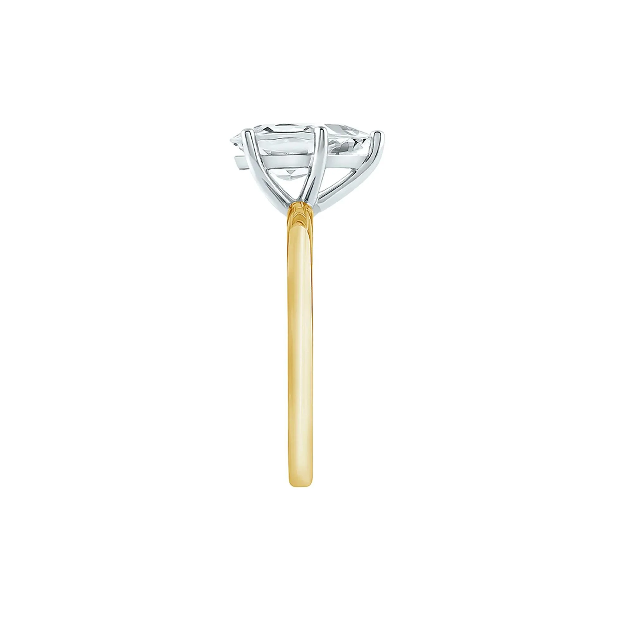Lab Grown Diamond Pear-Shaped Solitaire Engagement Ring 14K Yellow Gold (3 CT.) Size 4 2mm - Image 3