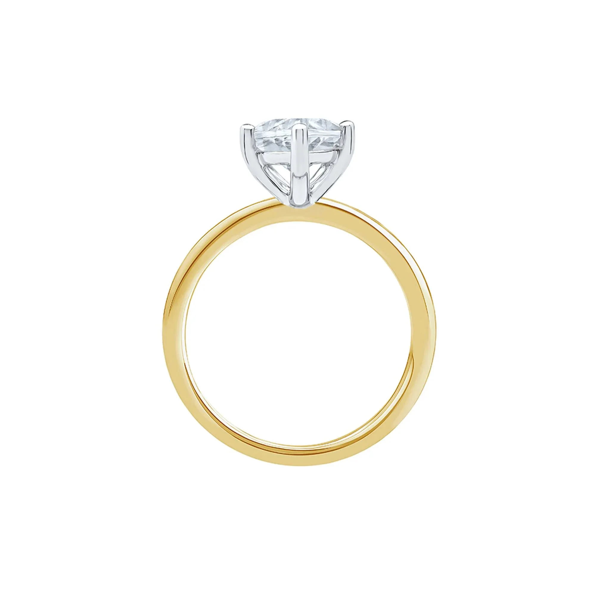 Lab Grown Diamond Pear-Shaped Solitaire Engagement Ring 14K Yellow Gold (3 CT.) Size 5.5 2mm - Image 2