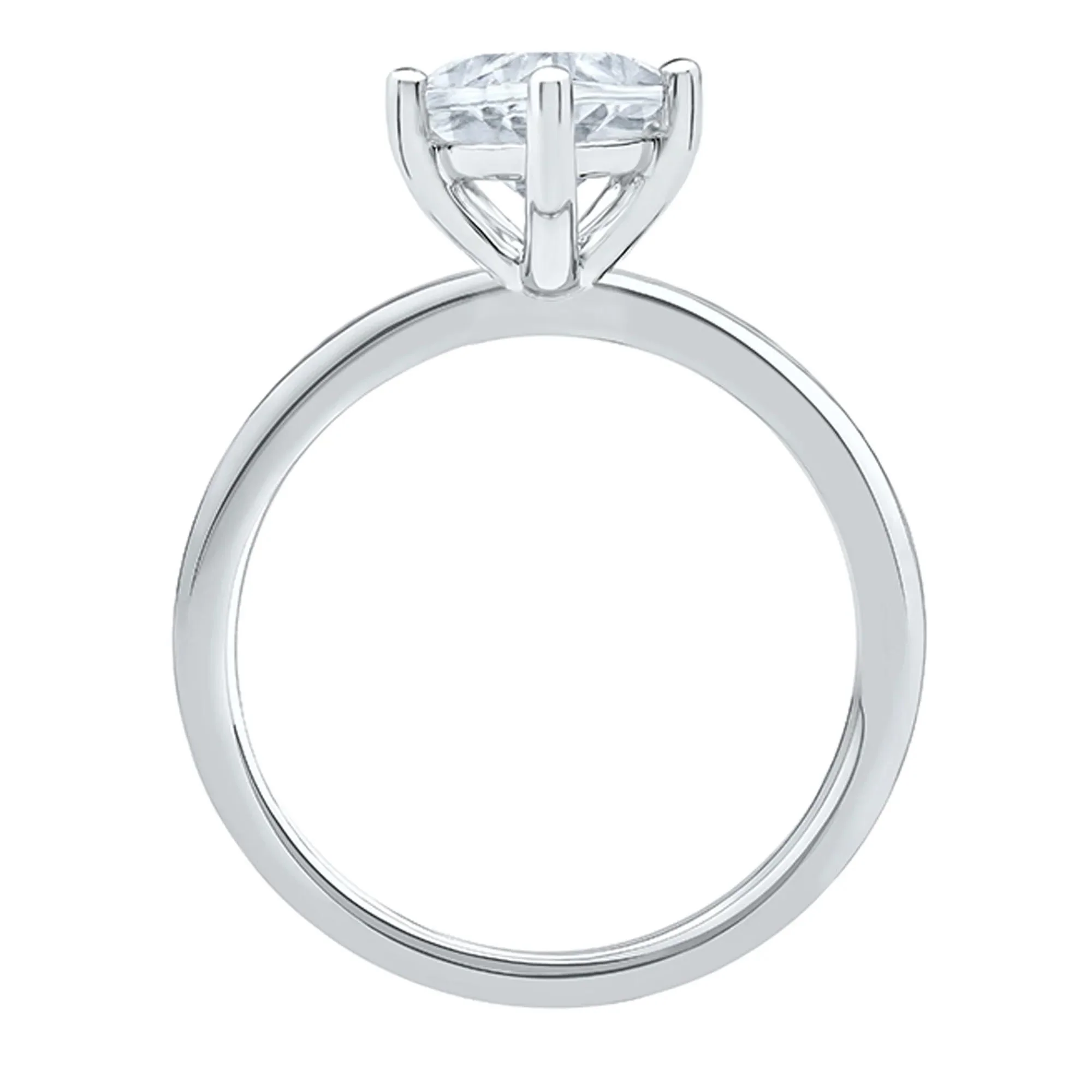 Lab Grown Diamond Pear-Shaped Solitaire Engagement Ring Platinum (3 CT.) White Size 8.5 2mm - Image 2