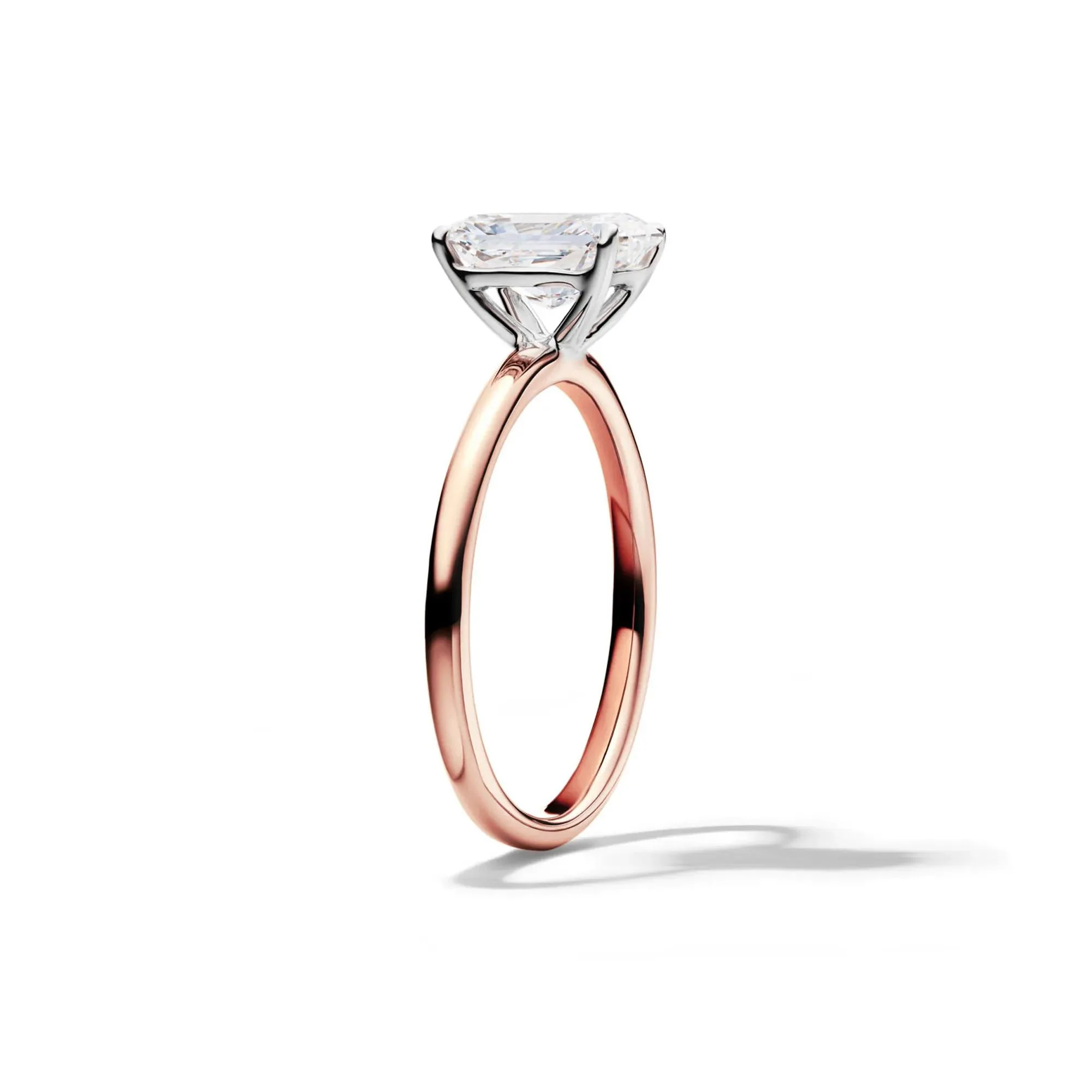 Lab Grown Diamond Radiant-Cut Solitaire Ring 14K Rose Gold (1/2 CT.) Size 6 2mm - Image 3