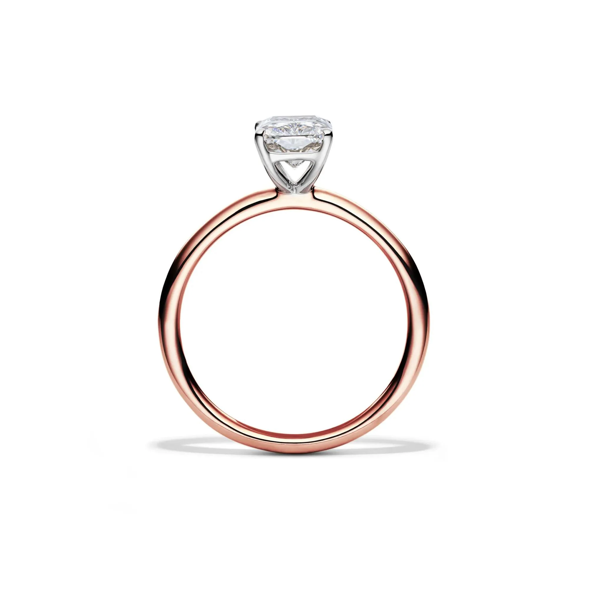 Lab Grown Diamond Radiant-Cut Solitaire Ring 14K Rose Gold (1/2 CT.) Size 8 2mm - Image 2