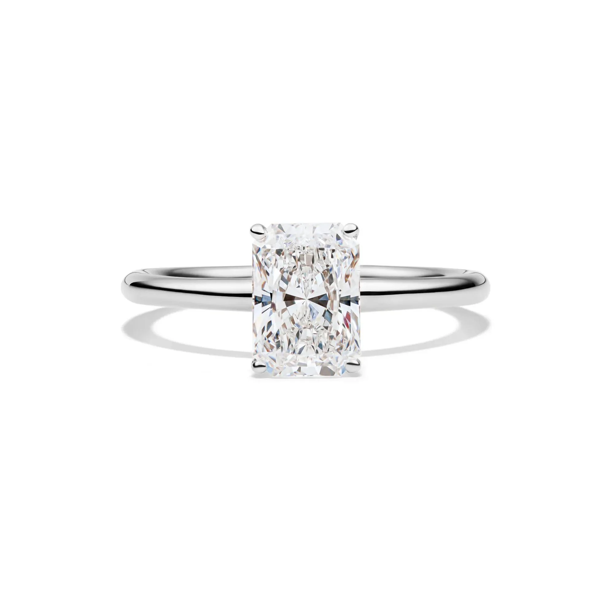 Lab Grown Diamond Radiant-Cut Solitaire Ring 14K White Gold (1/2 CT.) Size 7 2mm