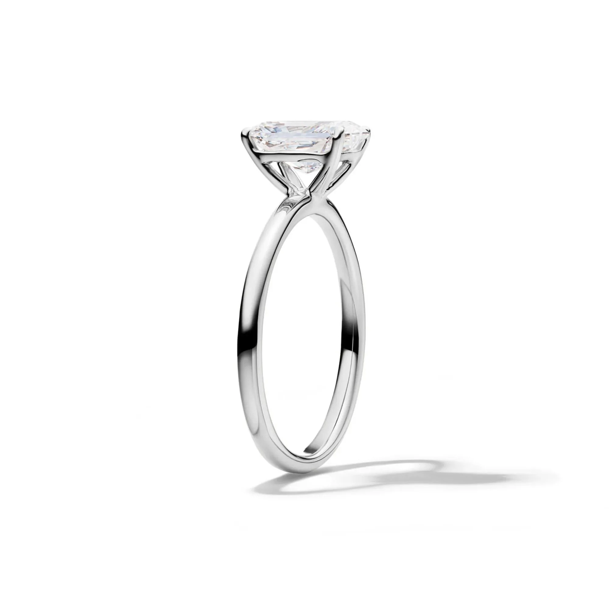 Lab Grown Diamond Radiant-Cut Solitaire Ring 14K White Gold (1/2 CT.) Size 7 2mm - Image 3
