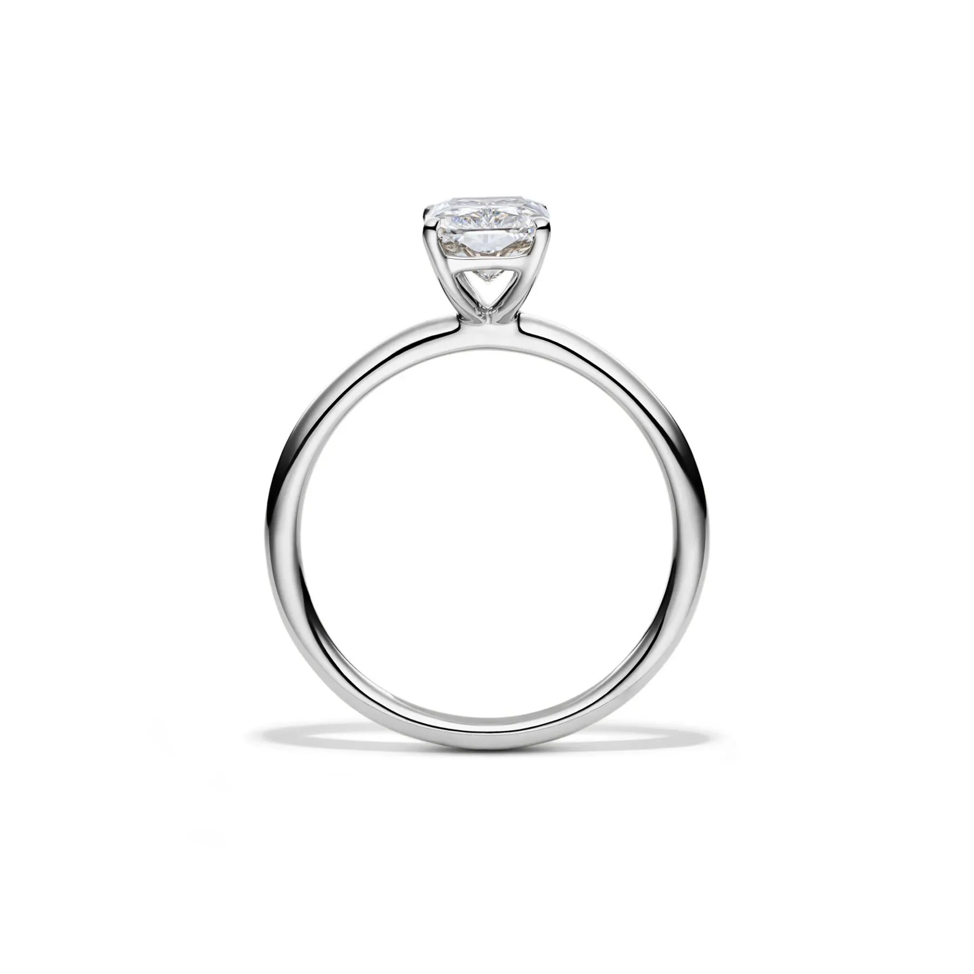 Lab Grown Diamond Radiant-Cut Solitaire Ring 14K White Gold (1/2 CT.) Size 8 2mm - Image 2