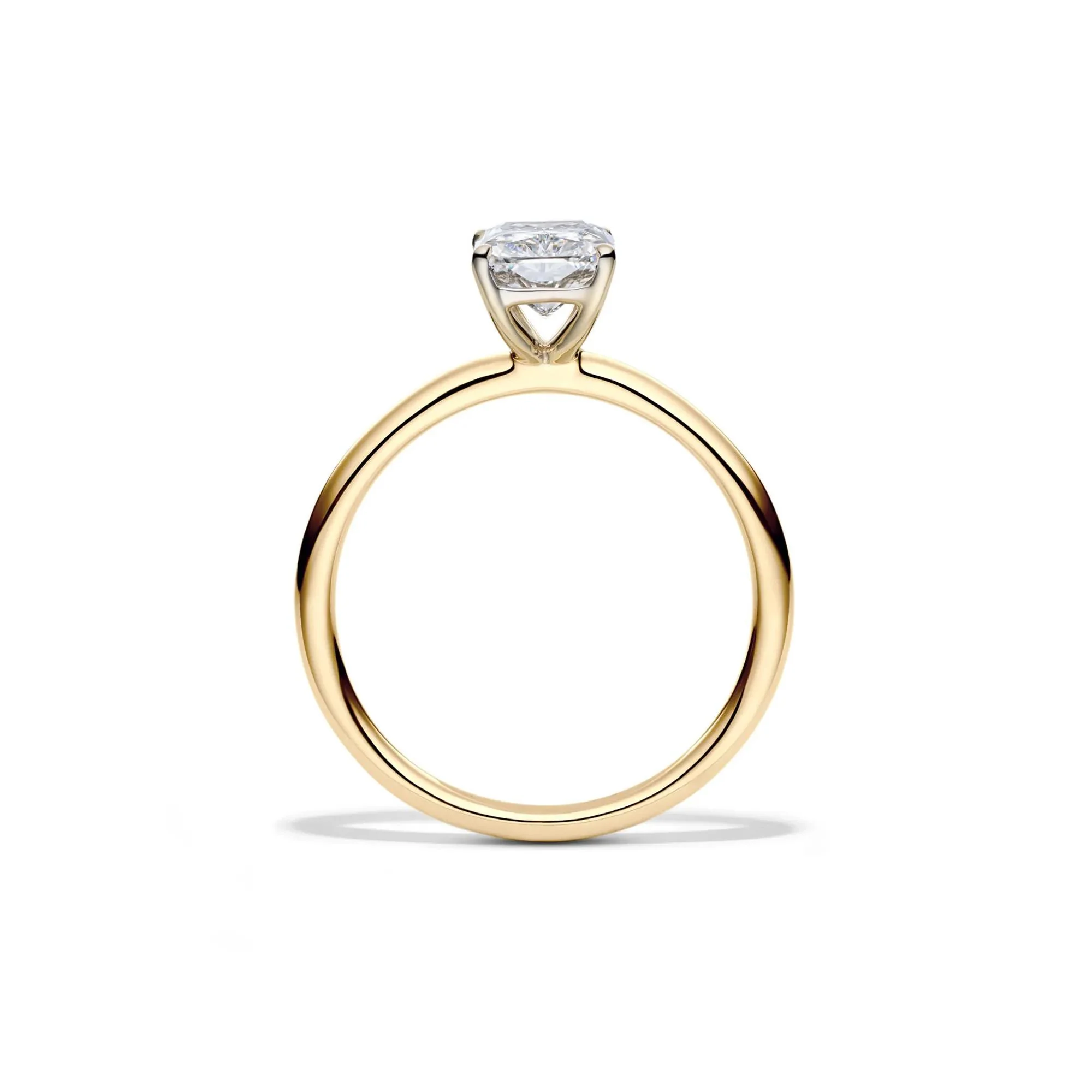 Lab Grown Diamond Radiant-Cut Solitaire Ring 14K Yellow Gold (1/2 CT.) Size 5 2mm - Image 2