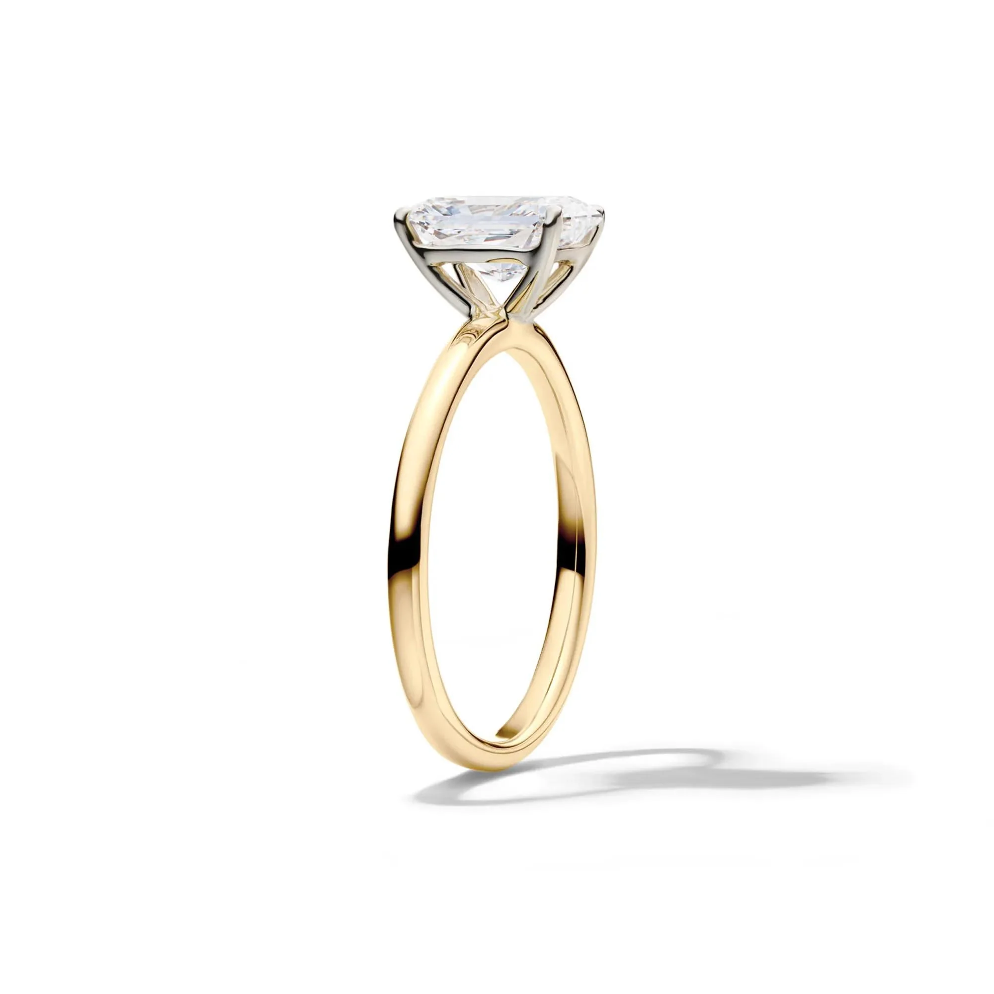 Lab Grown Diamond Radiant-Cut Solitaire Ring 14K Yellow Gold (1/2 CT.) Size 6.5 2mm - Image 3